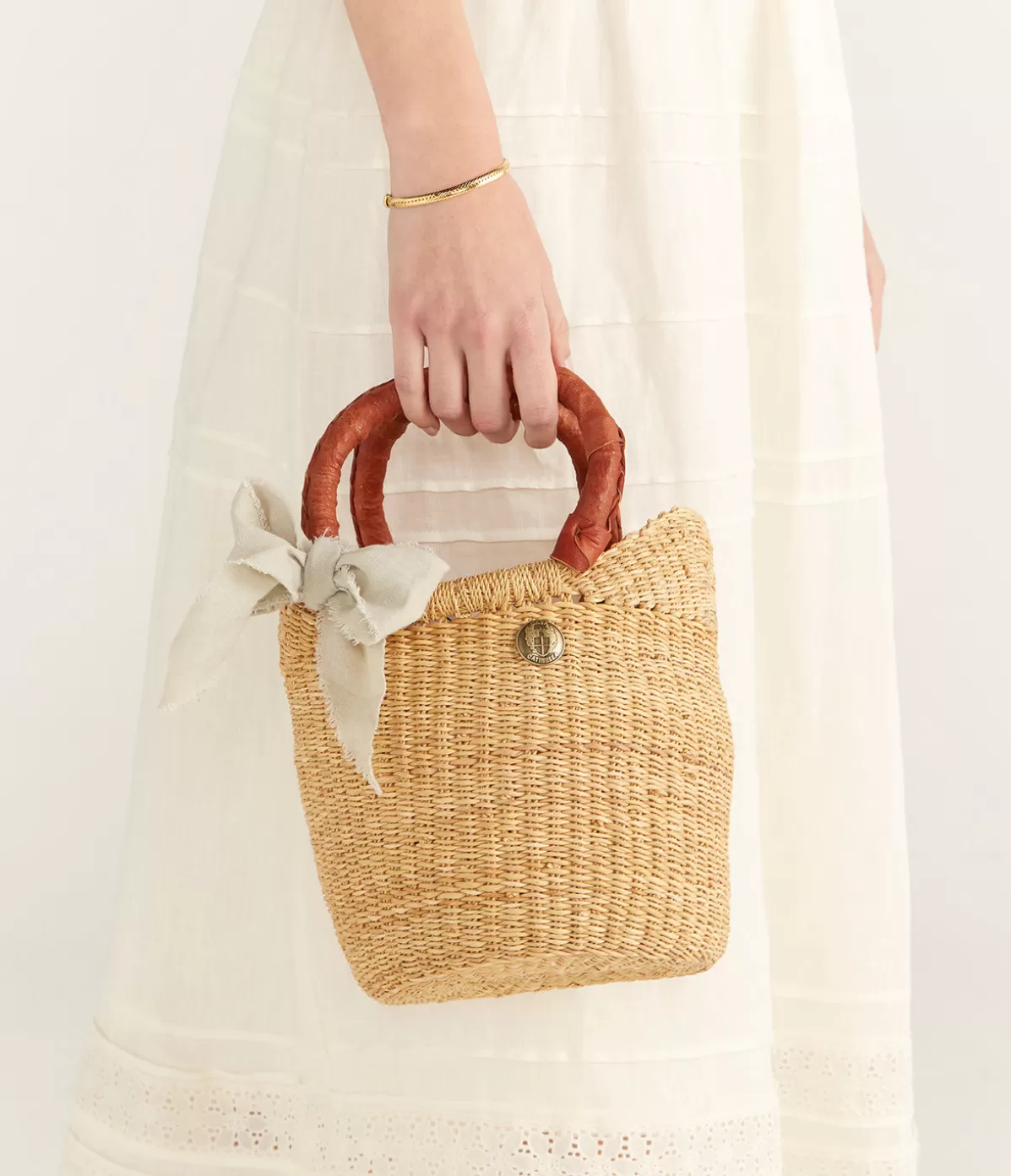 Casa Catinella Mini Basket Bag in Tan Shop