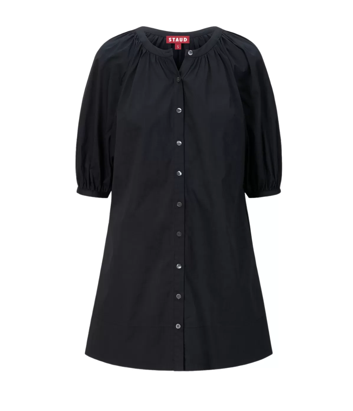 Staud Mini Vincent Shirtdress in Black New