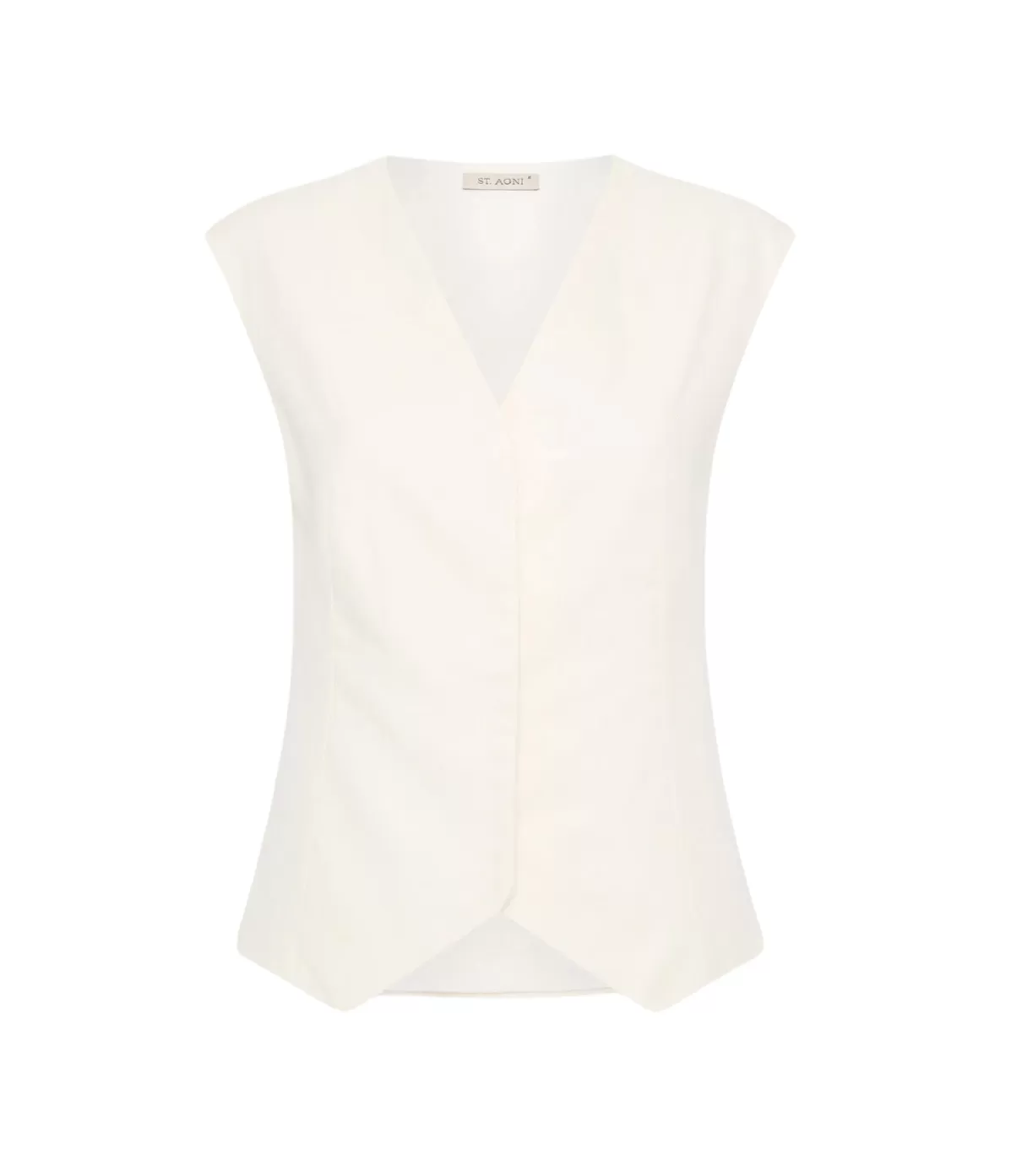 St Agni Minimal Tailored Vest in Ivory Hot