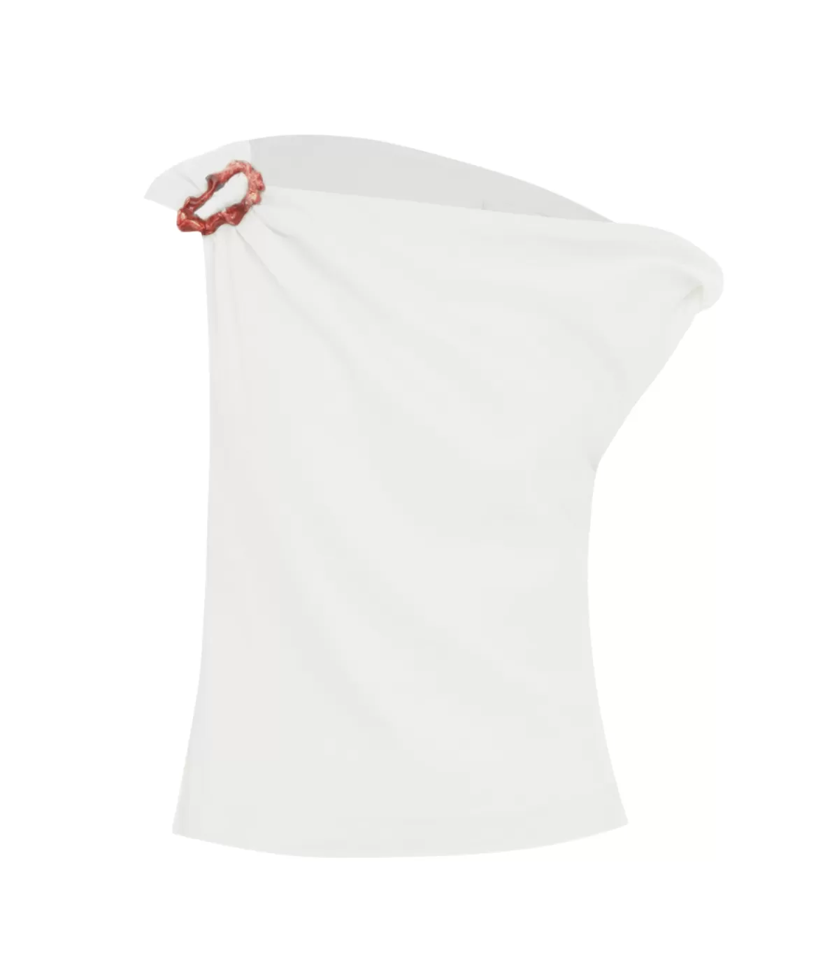 Anna Quan Minkey Asymmetrical Linen Top in Ivory Shop