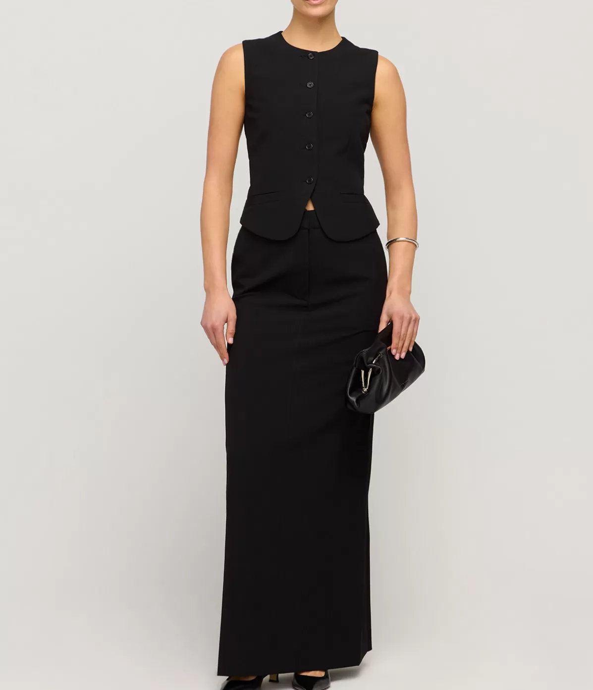 Beaufille Minter Tailored Maxi Skirt in Black Shop