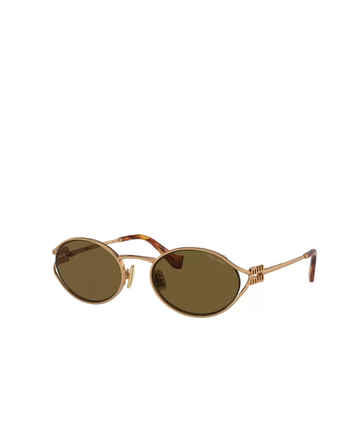 Miu Miu Oval Sunglasses in Brass Gold Flash Sale