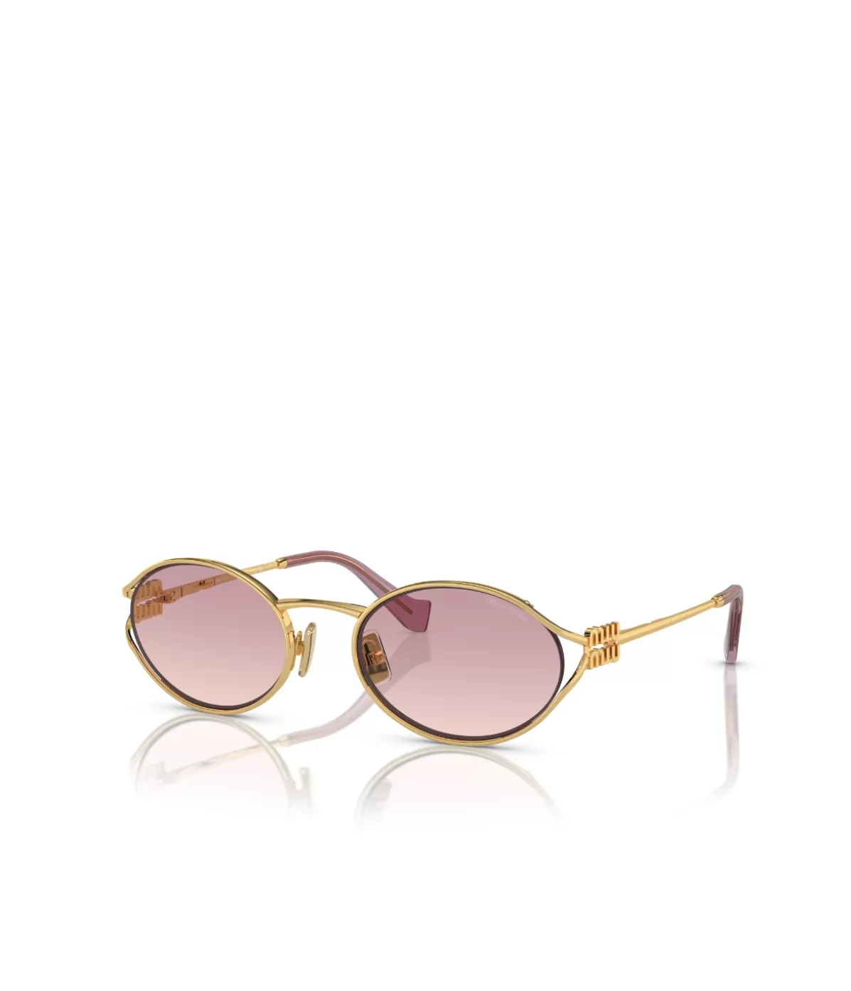 Miu Miu Oval Sunglasses in Gold Outlet