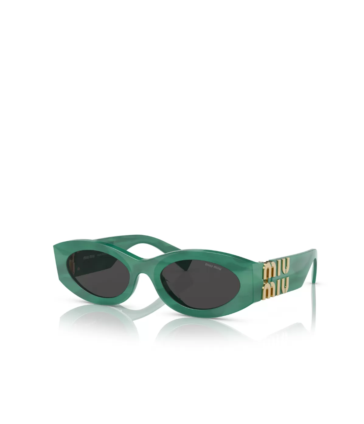 Miu Miu Oval Sunglasses in Green Flash Sale