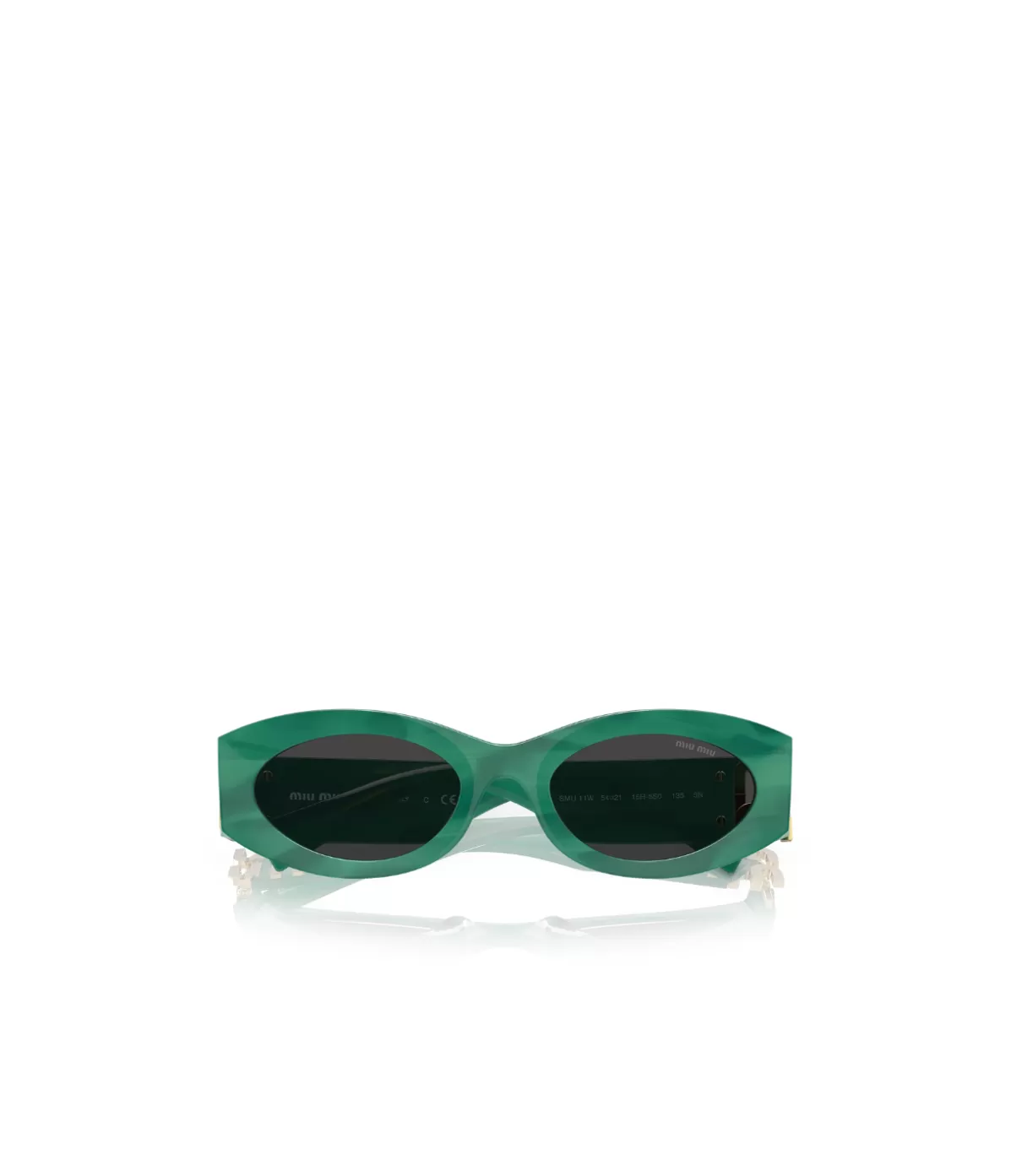 Miu Miu Oval Sunglasses in Green Flash Sale