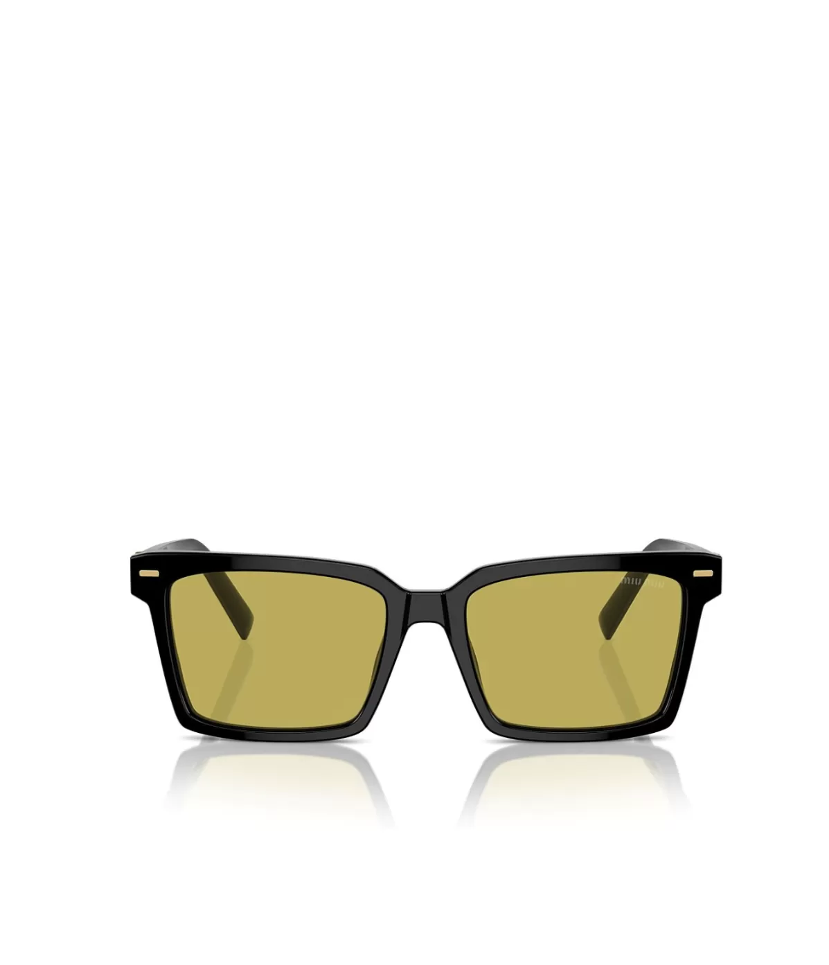 Miu Miu Rectangle Sunglasses in Black Olive Green Online