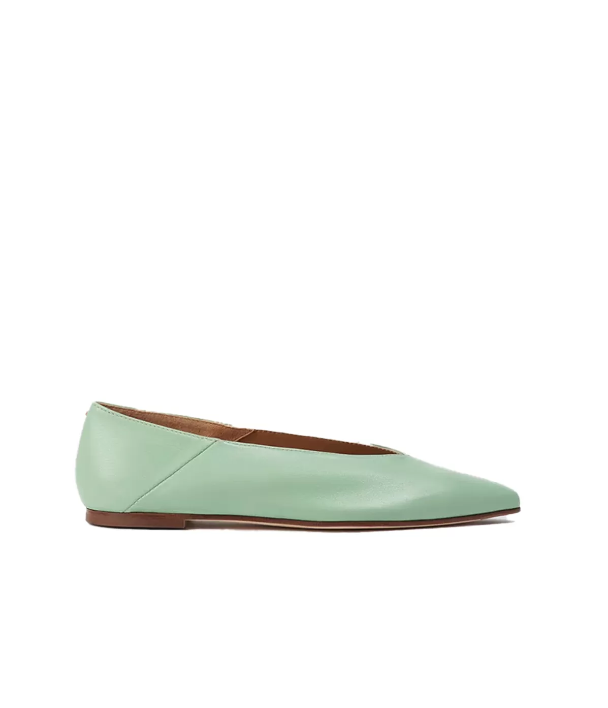 Aeyde Moa Nappa Leather Flat in Mint Cheap