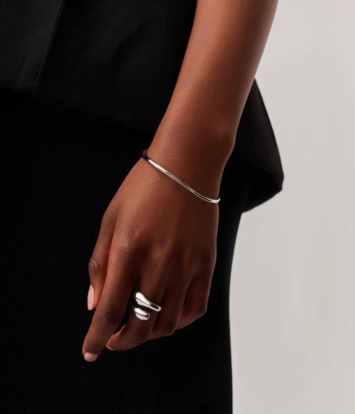 Missoma Molten Ripple Bangle in Silver Best