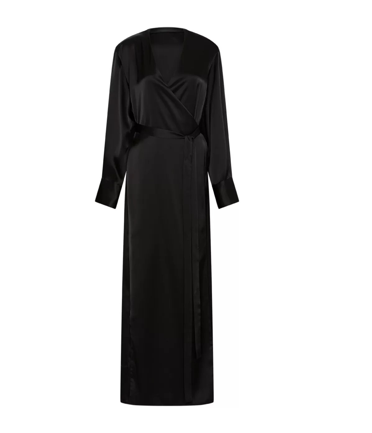 Esse Studios Mono Double Satin Wrap Dress in Black Shop