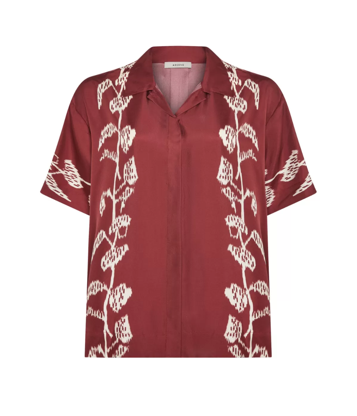 Asceno Montauk Silk Shirt in Burgundy Vine Discount