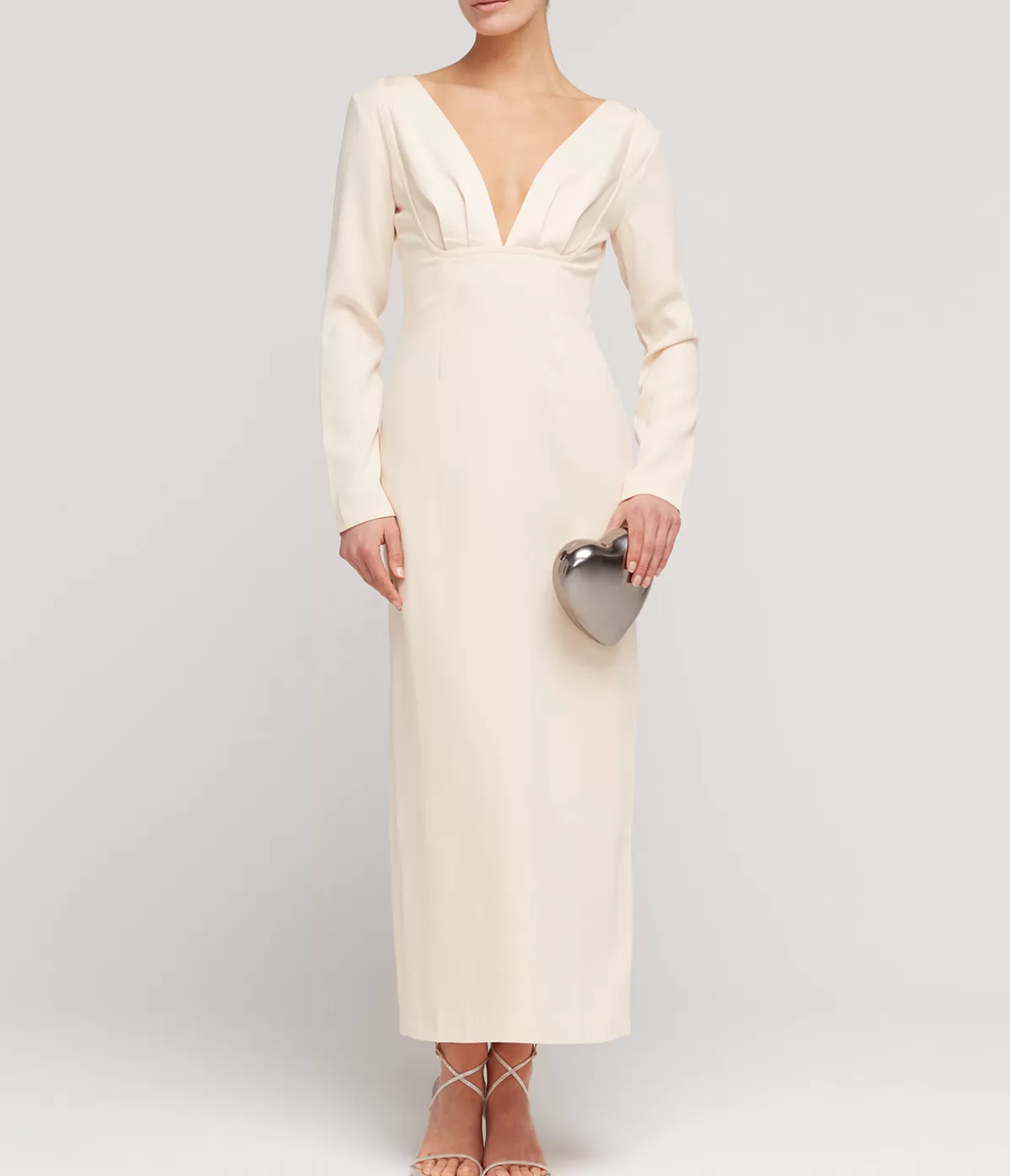 Wynn Hamlyn Nancy Long Sleeve Dress in Ivory Fashion