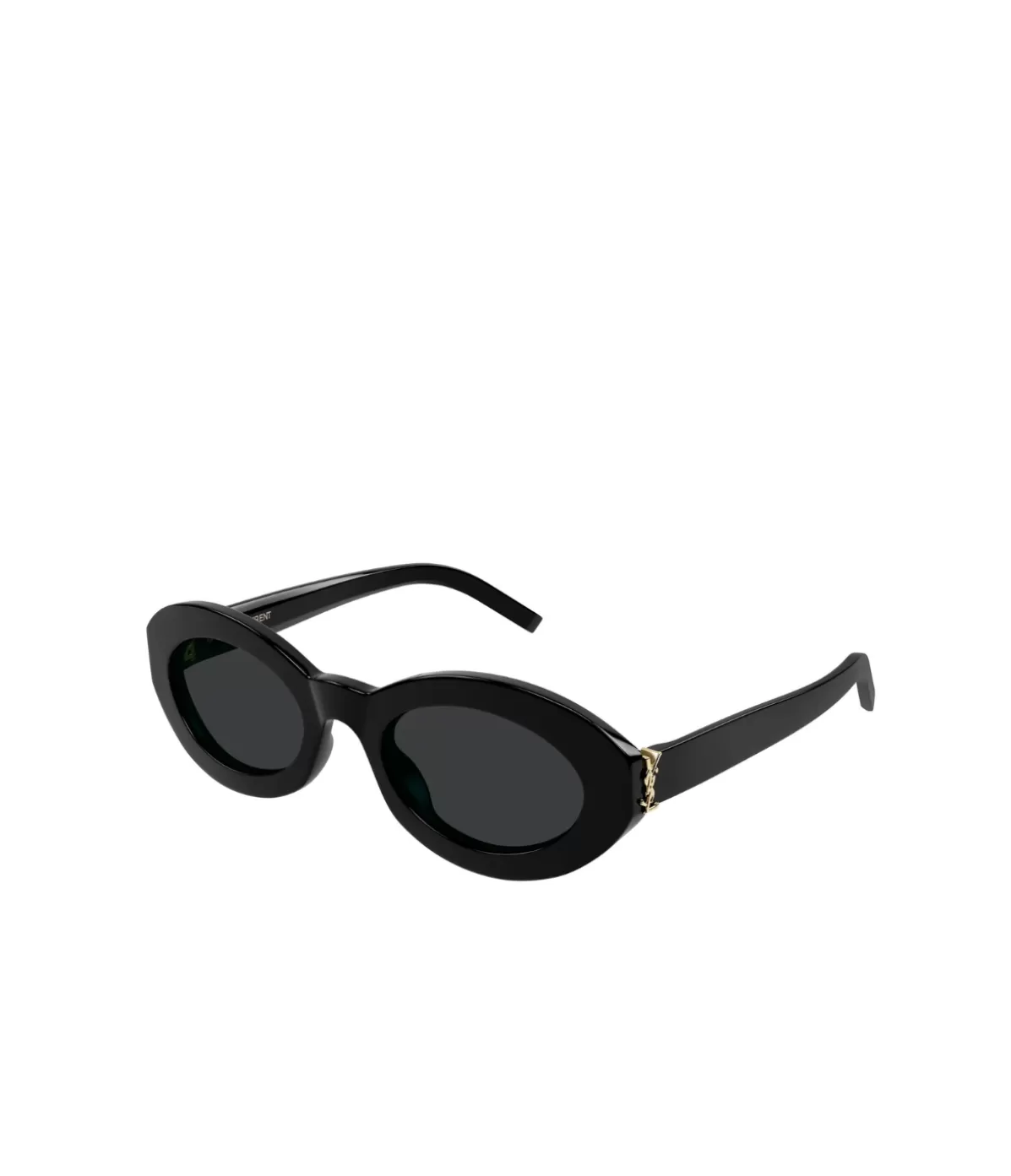 Saint Laurent Narrow Oval Shaped Sunglasses in Black Cheap