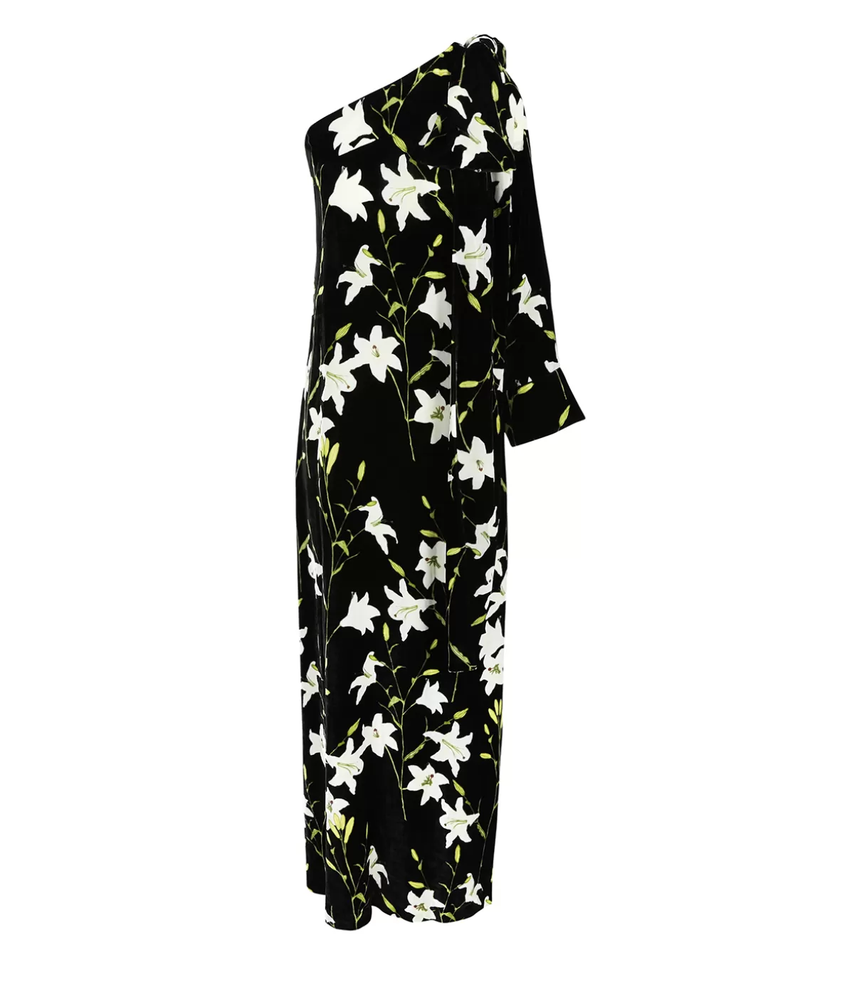 Bernadette Nel One Shoulder Dress in Black and White Flower Cheap