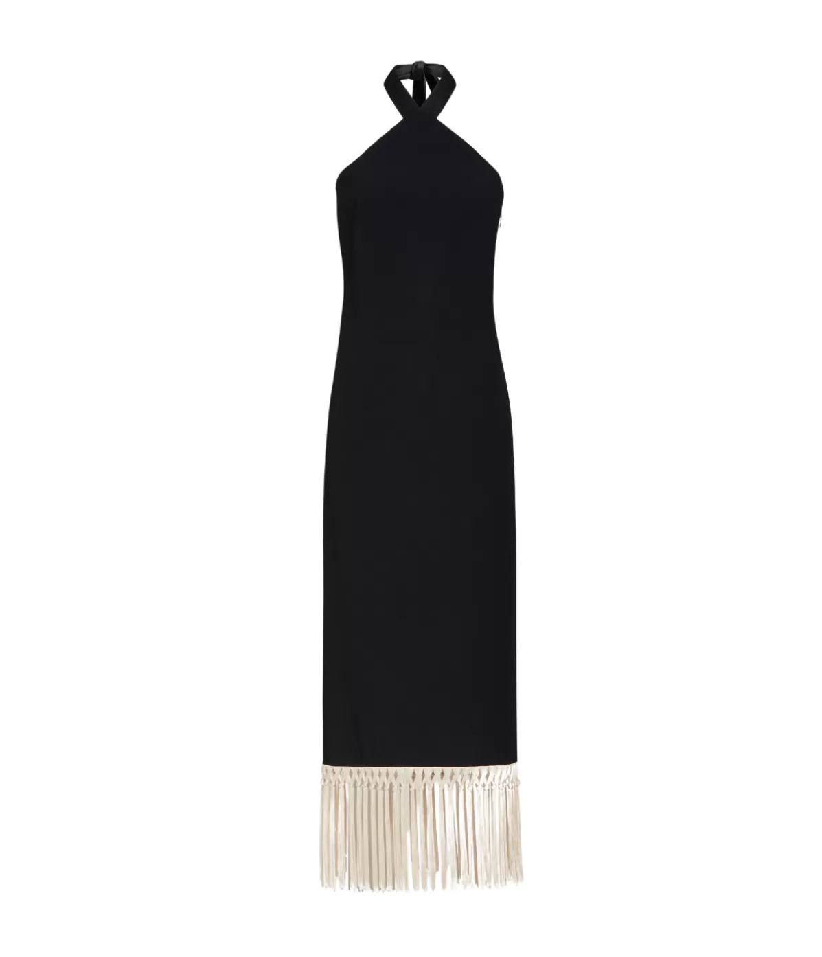 Taller Marmo Nina Fringe Dress in Black New