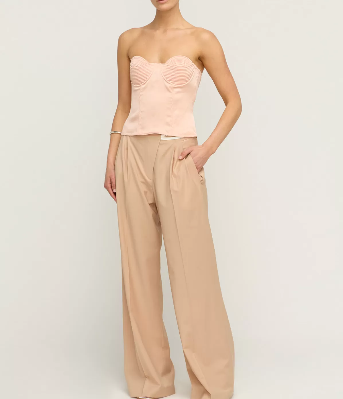 Anna October Noemie High Waisted Pant in Peach Clearance