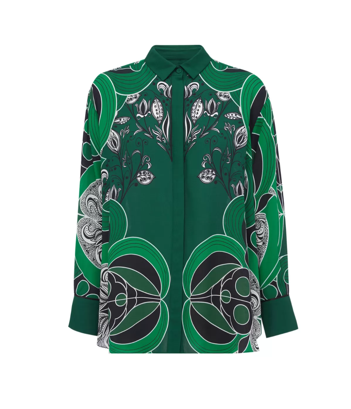 Borgo De Nor Nova Crepe Shirt in Enchantress Emerald Store