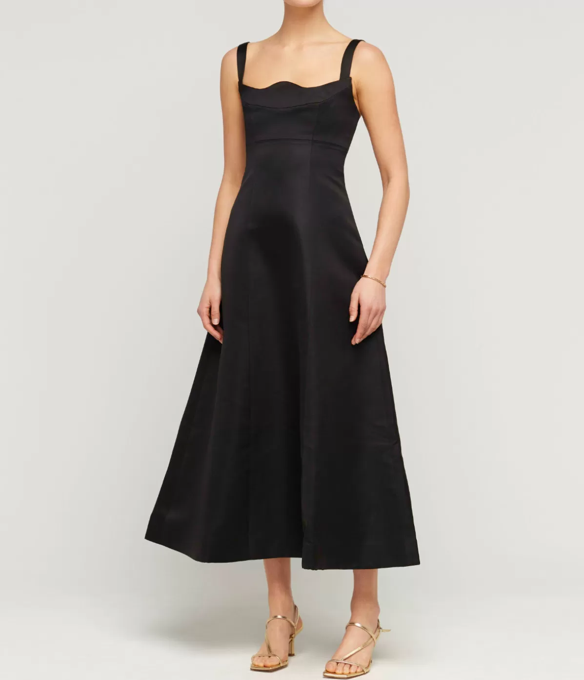 LEO LIN Odette Midi Dress in Ebony Clearance