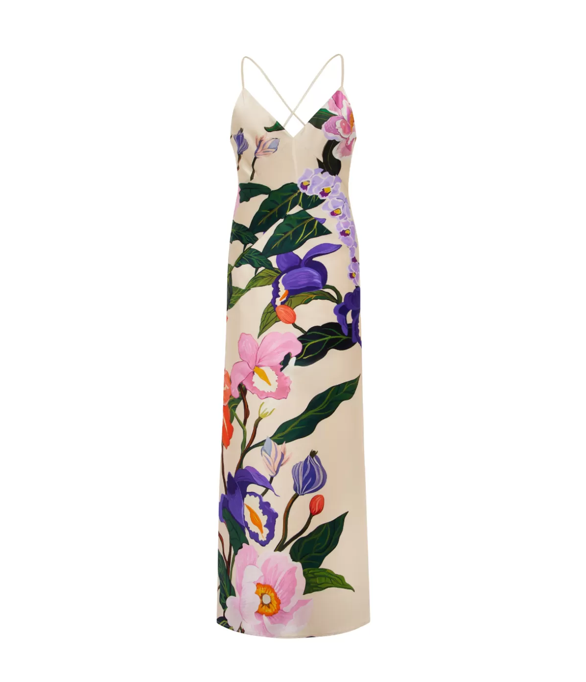 Borgo De Nor Olive Crepe Dress in Tree of Life Clearance