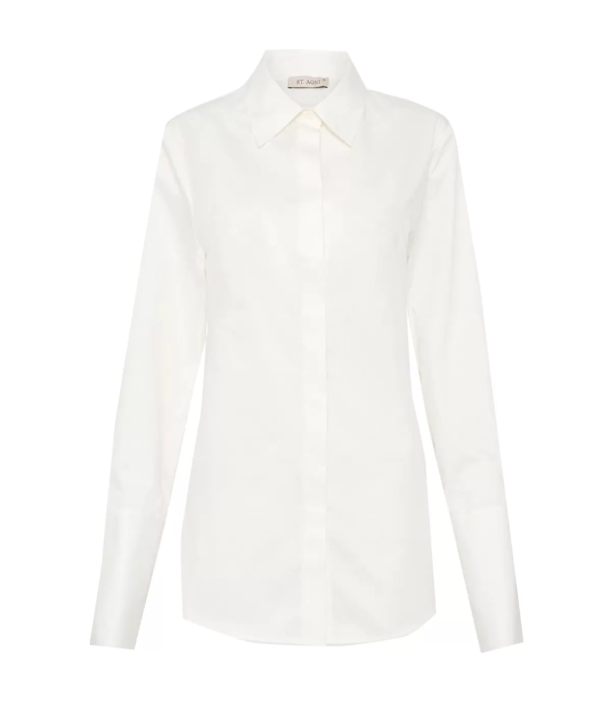 St Agni Open Back Cotton Shirt in White Store