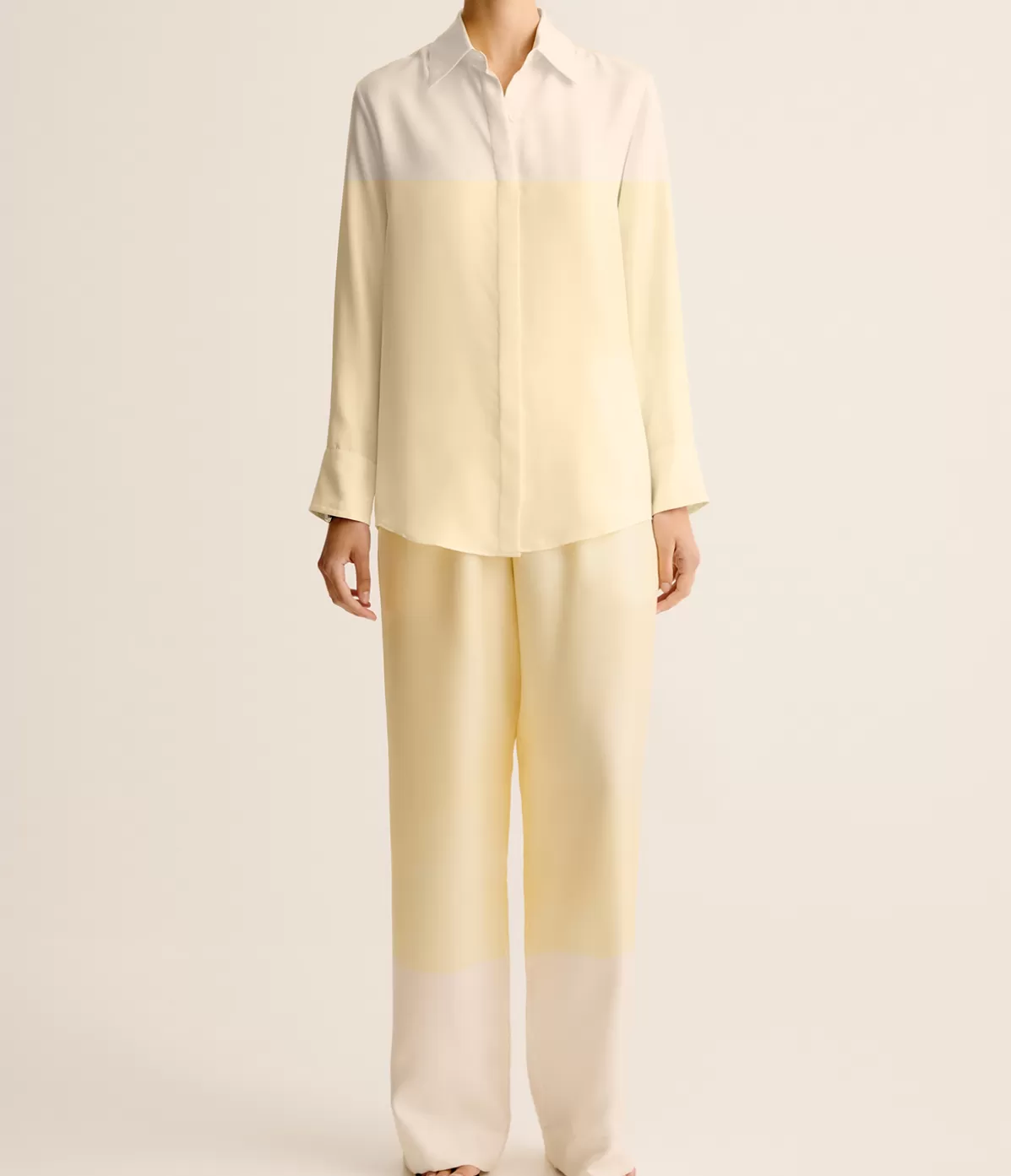 Esse Studios Optimista Silk Pants in Lemon Citrus New