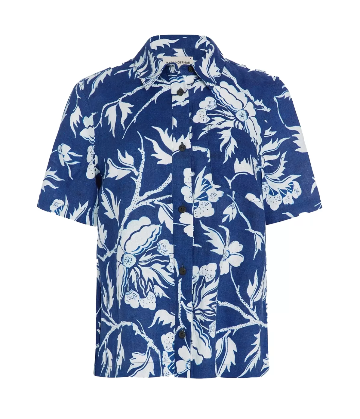 Mara Hoffman Otto Shortsleeve Shirt in Navy White Sale