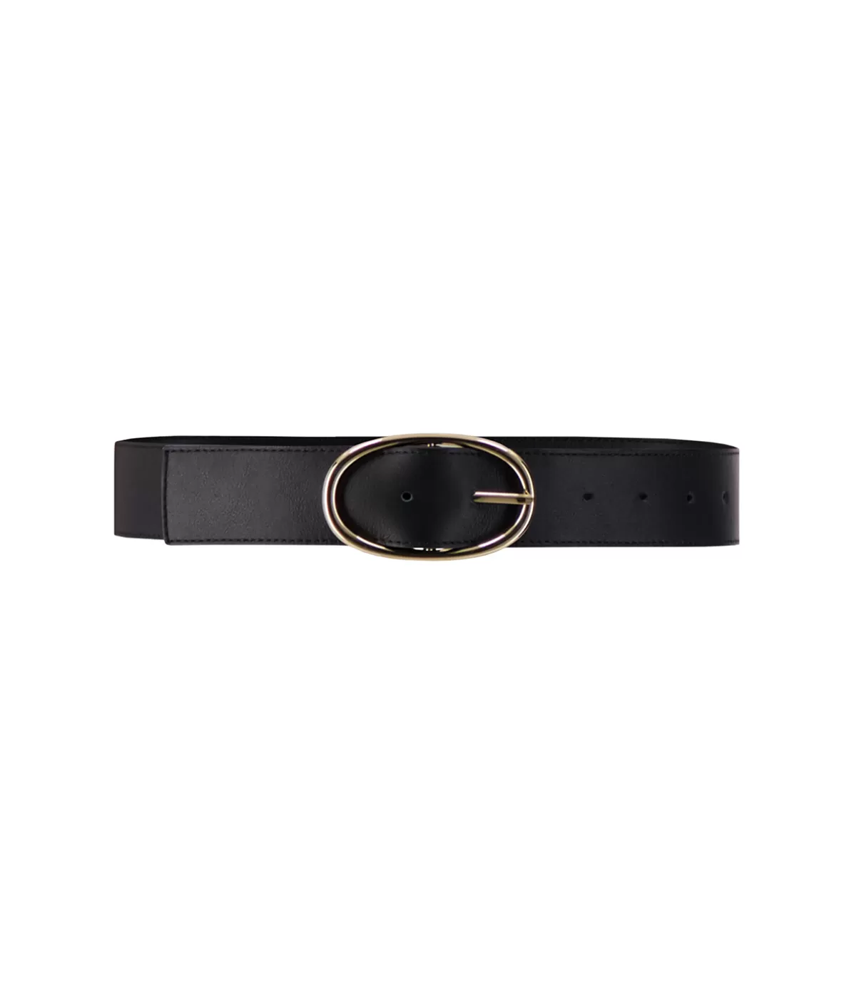 Beaufille Oval Leather Belt in Black Best Sale