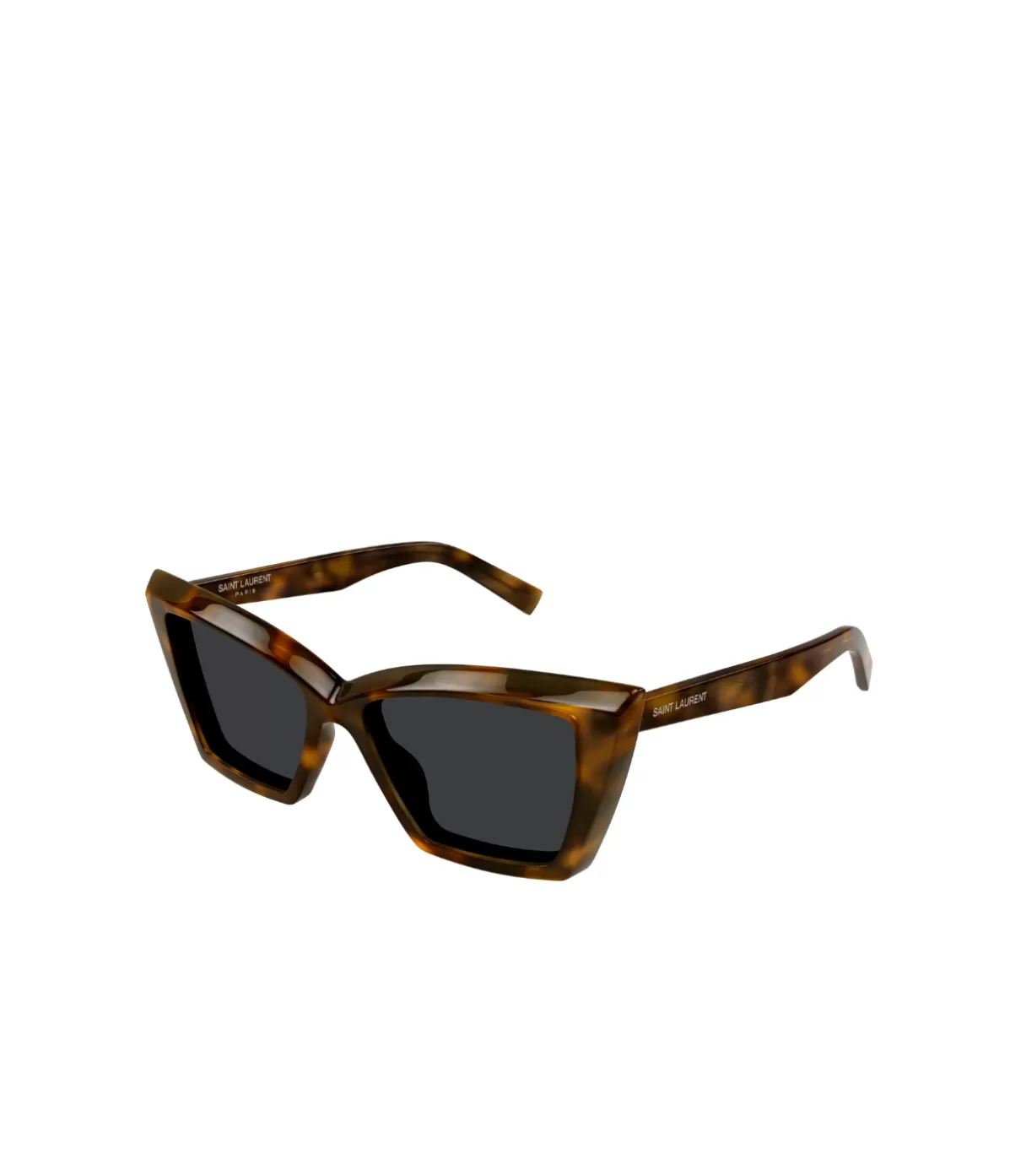 Saint Laurent Oversized Sharp Cat-eye Shaped Sunglasses in Havana Discount