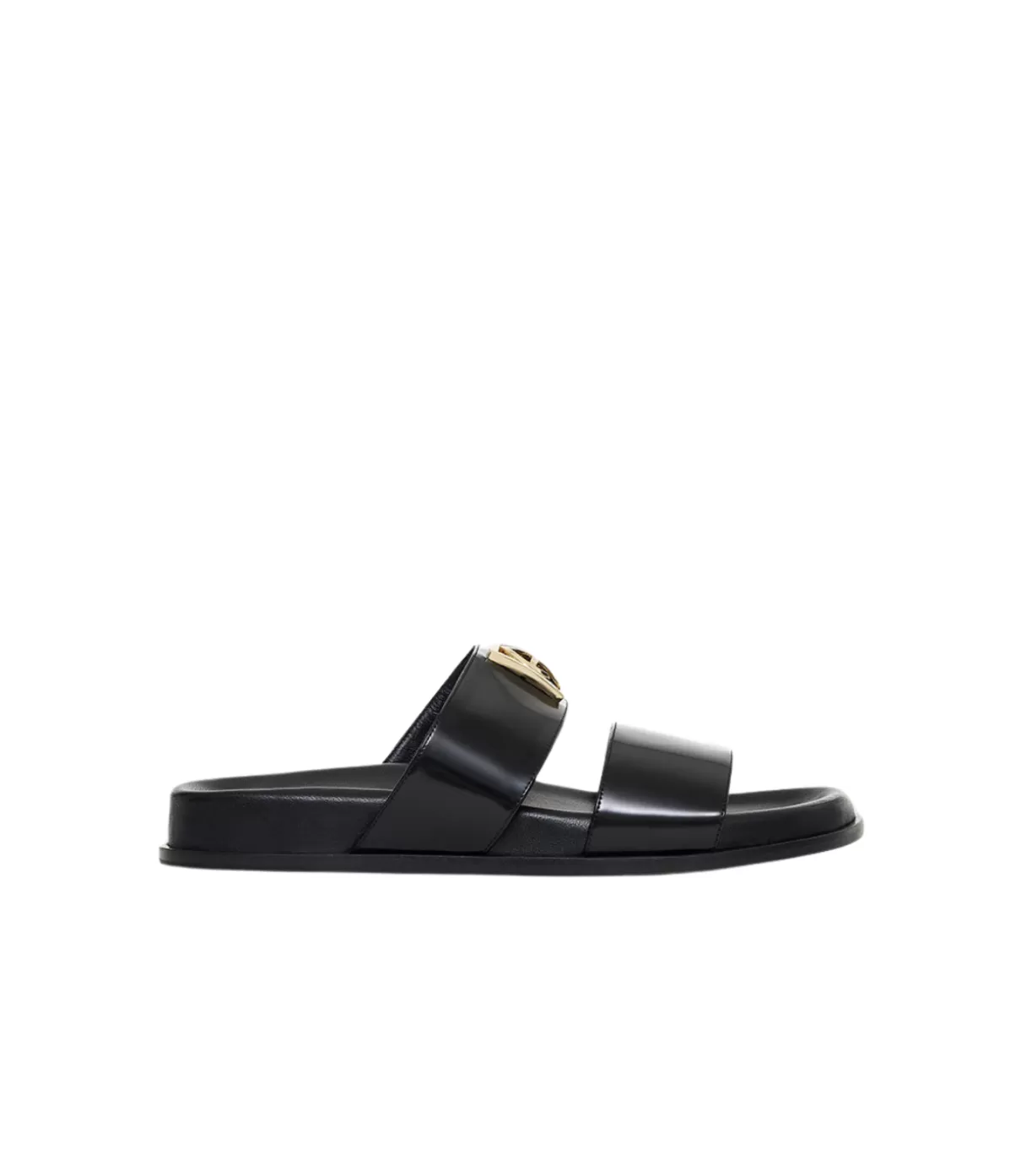 Anine Bing Parker Slides in High-Shine Black New