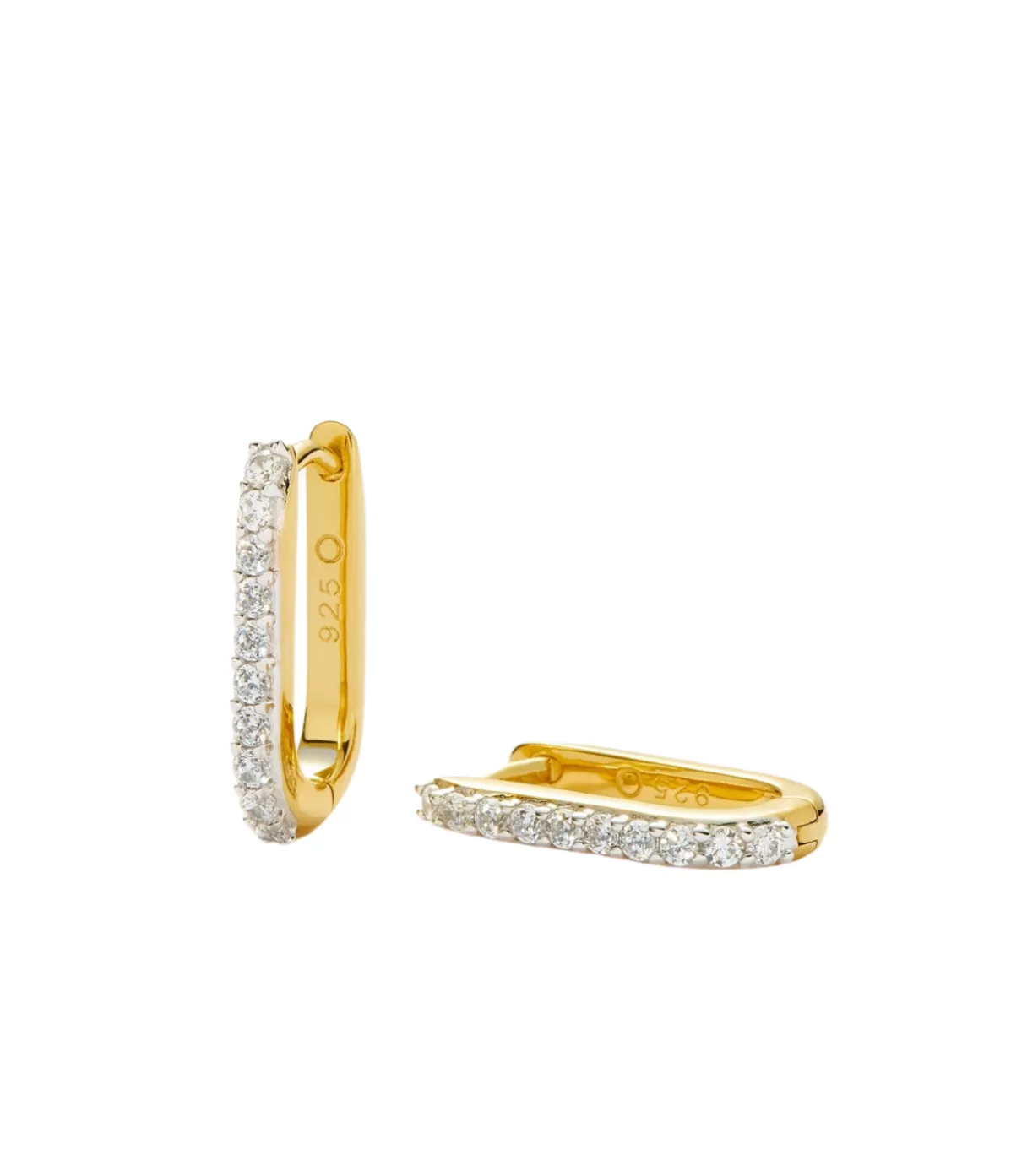 Missoma Pave Ovate Huggies Earrings in Gold Outlet