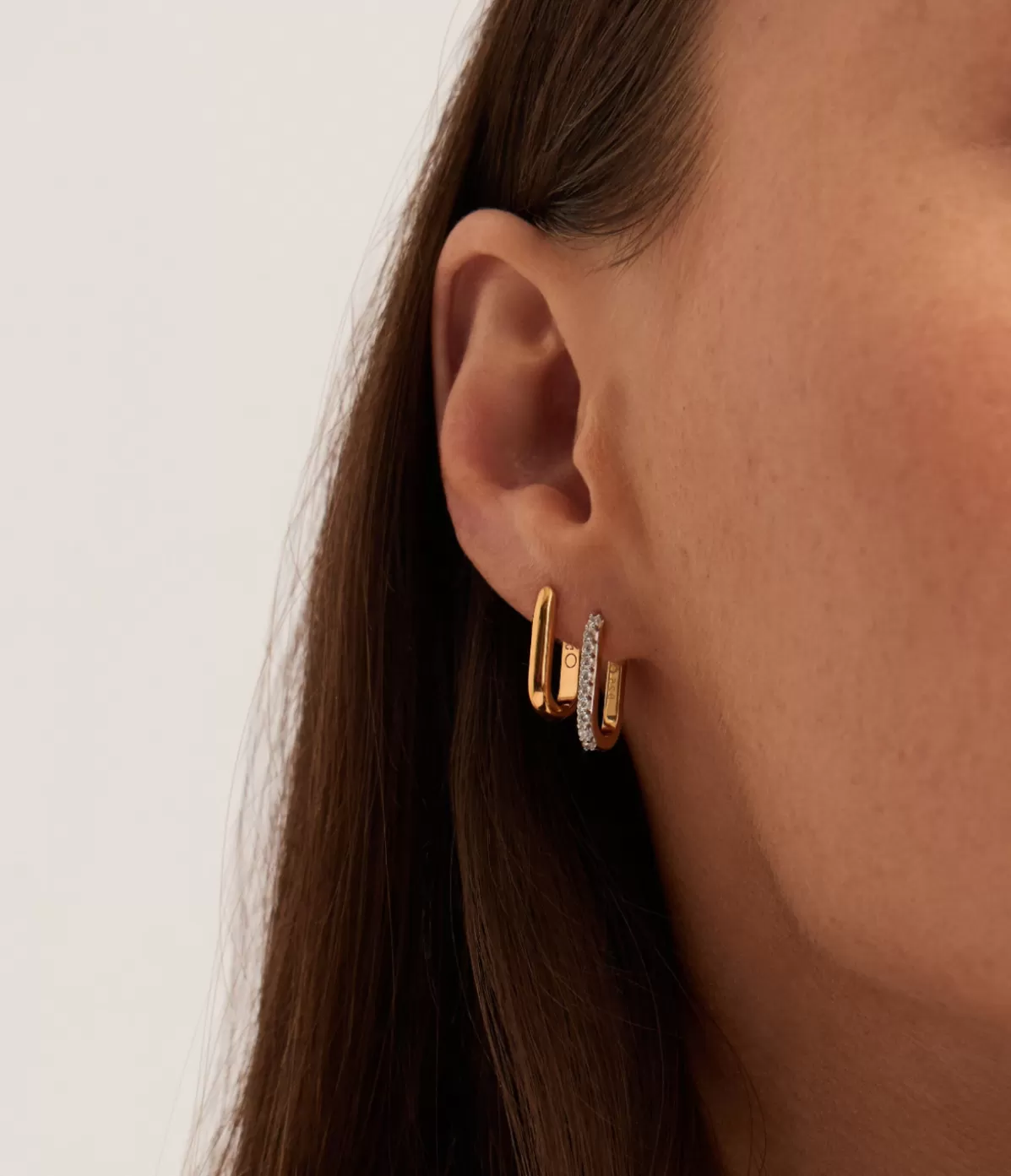 Missoma Pave Ovate Huggies Earrings in Gold Outlet