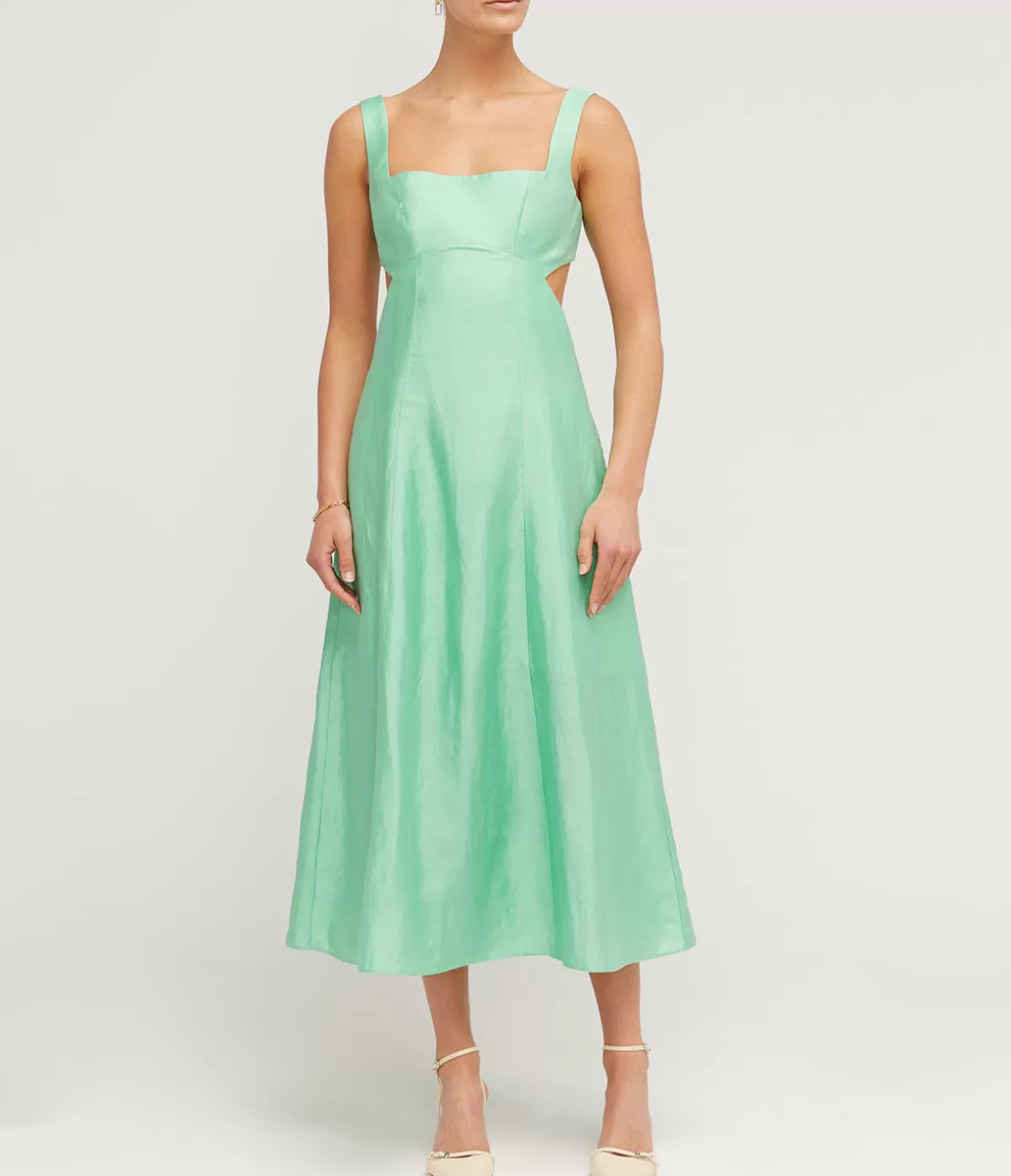 Acler Pennant Midi Dress in Mantis Green New