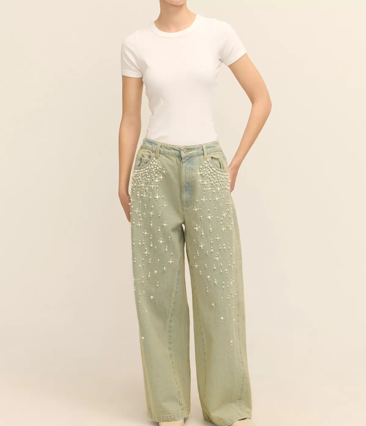 Sea NY Perlette Denim Pants in Blue Fashion