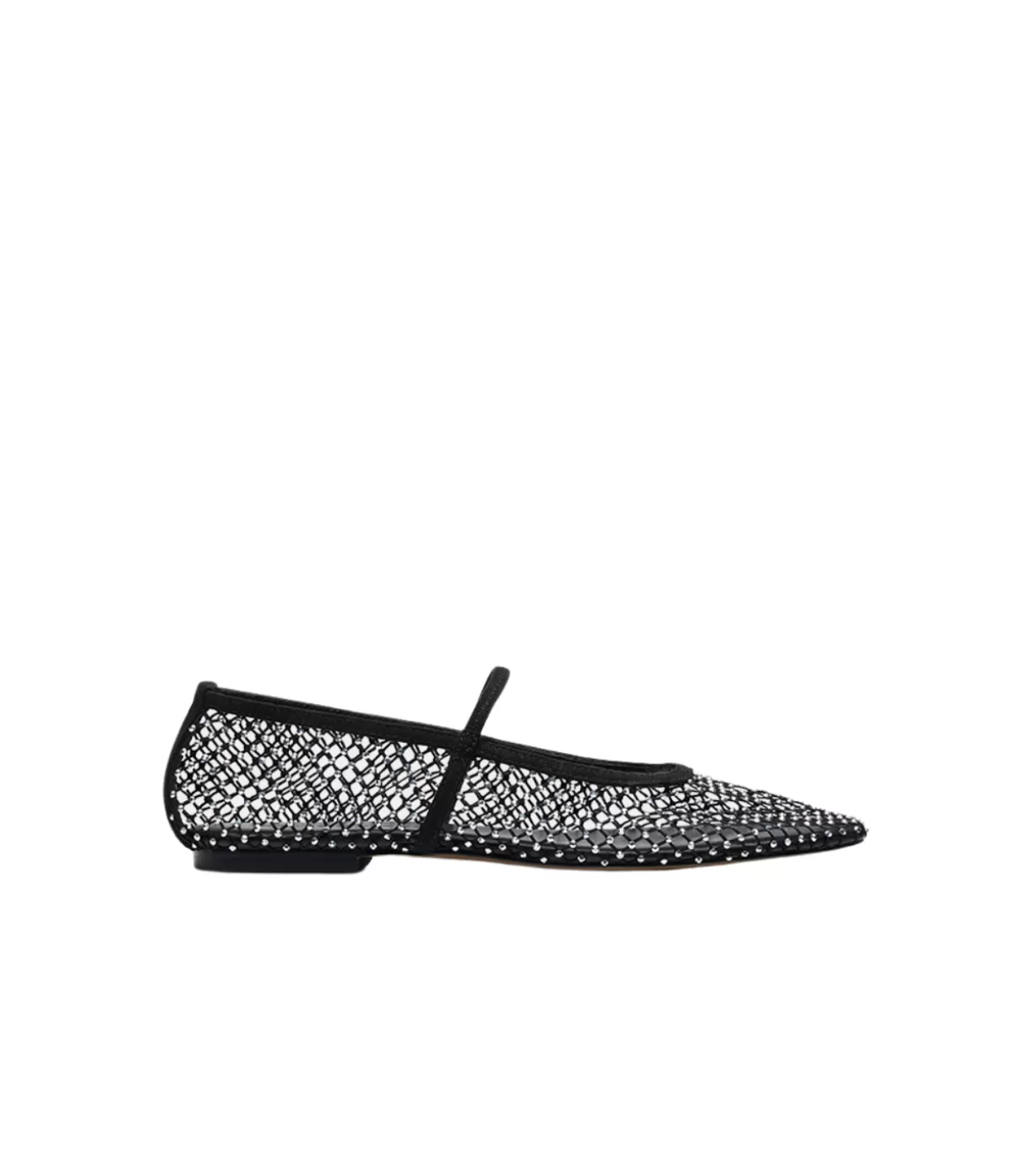 Nelson Made Pheobe Mesh Flat in Black Hot