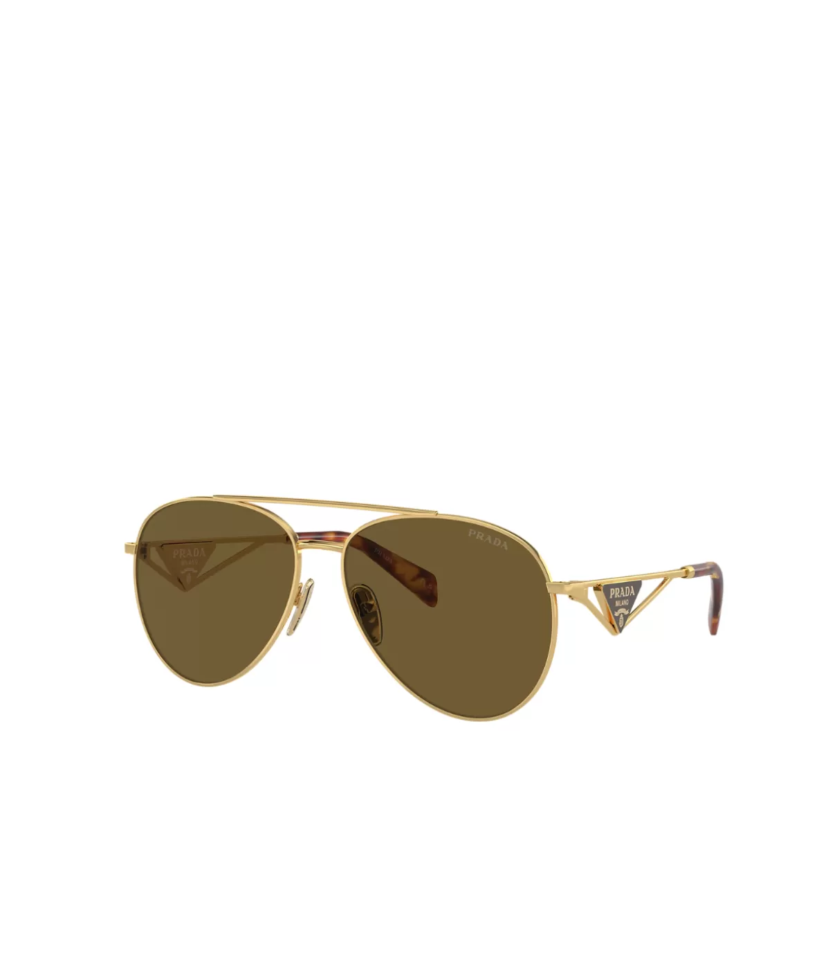 Prada Metal Pilot Sunglasses in Pale Gold Sale