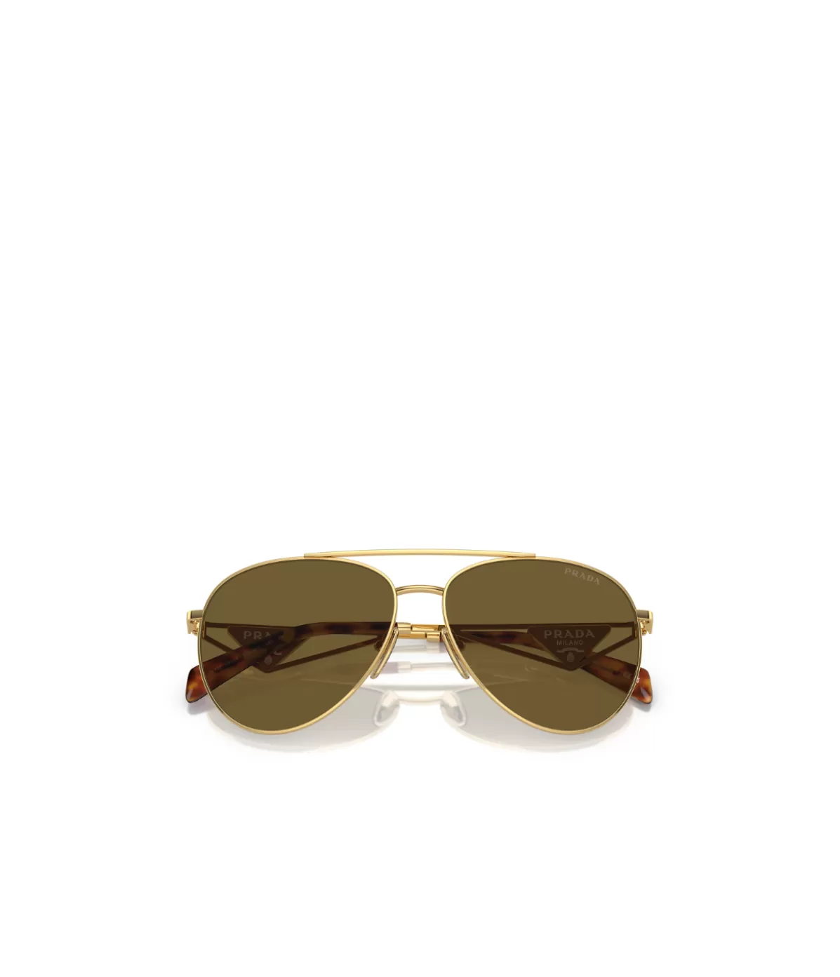 Prada Metal Pilot Sunglasses in Pale Gold Sale