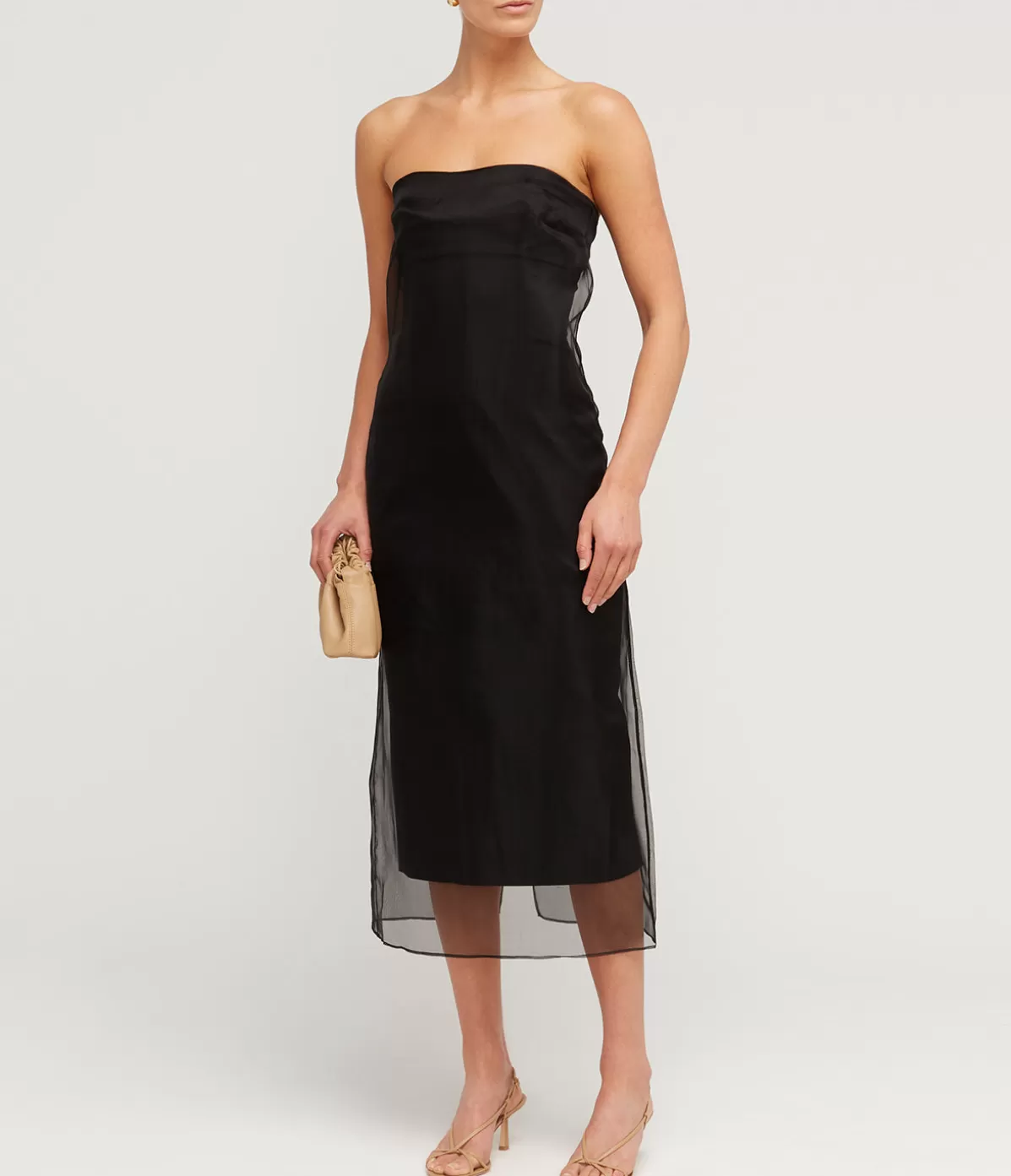 Gauge81 Punta Strapless Midi Dress in Black Flash Sale