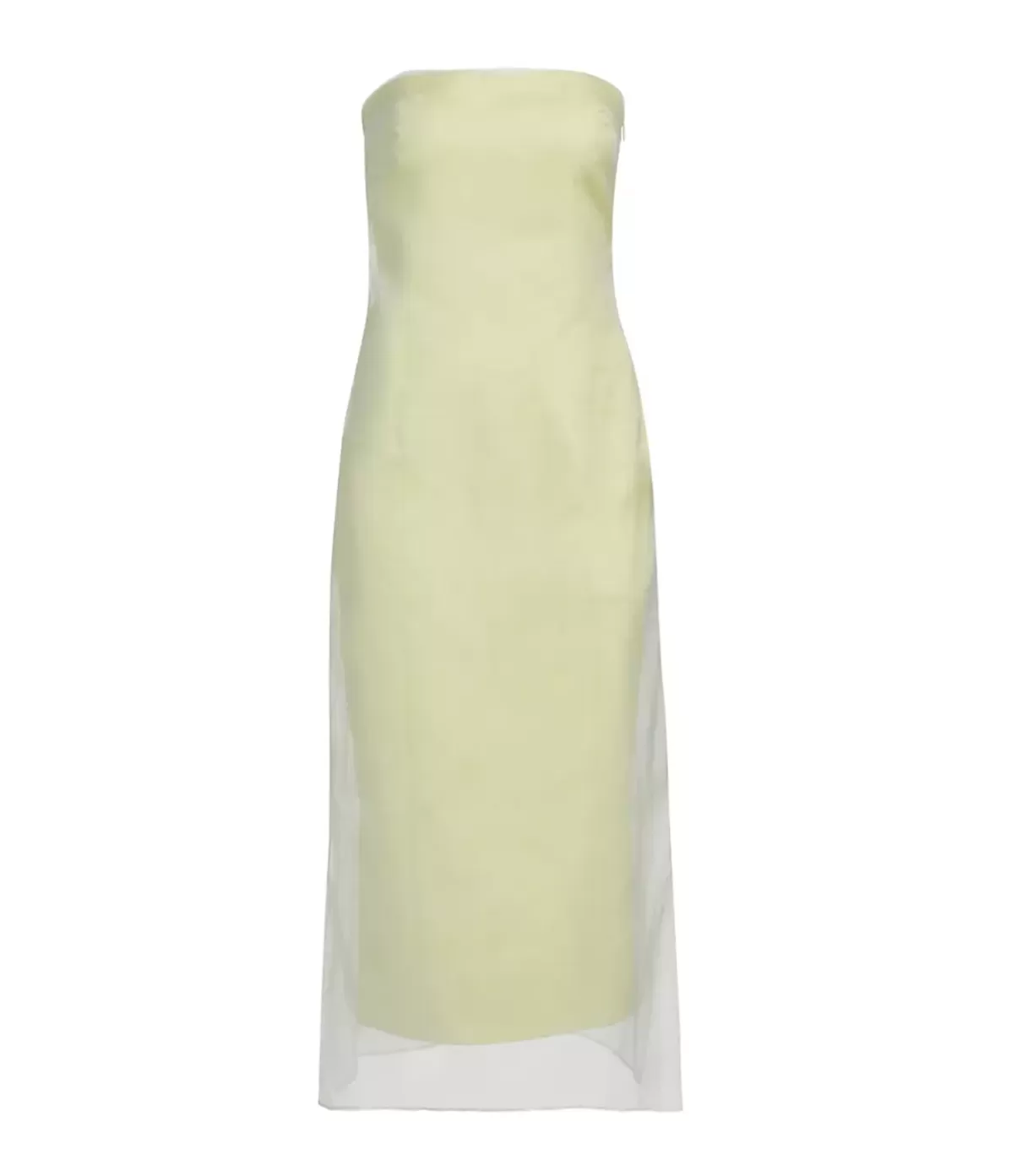 Gauge81 Punta Strapless Midi Dress in Pale Olive Shop