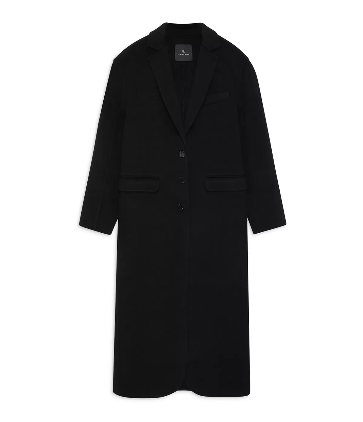 Anine Bing Quinn Cashmere Blend Coat in Black Store