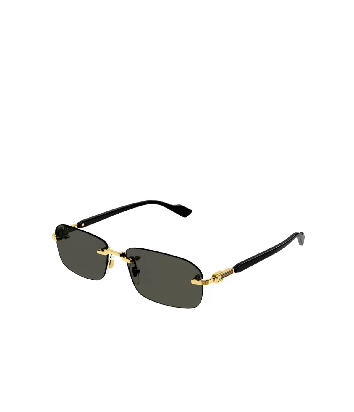 Gucci Rectangular Frame Sunglasses in Gold Cheap