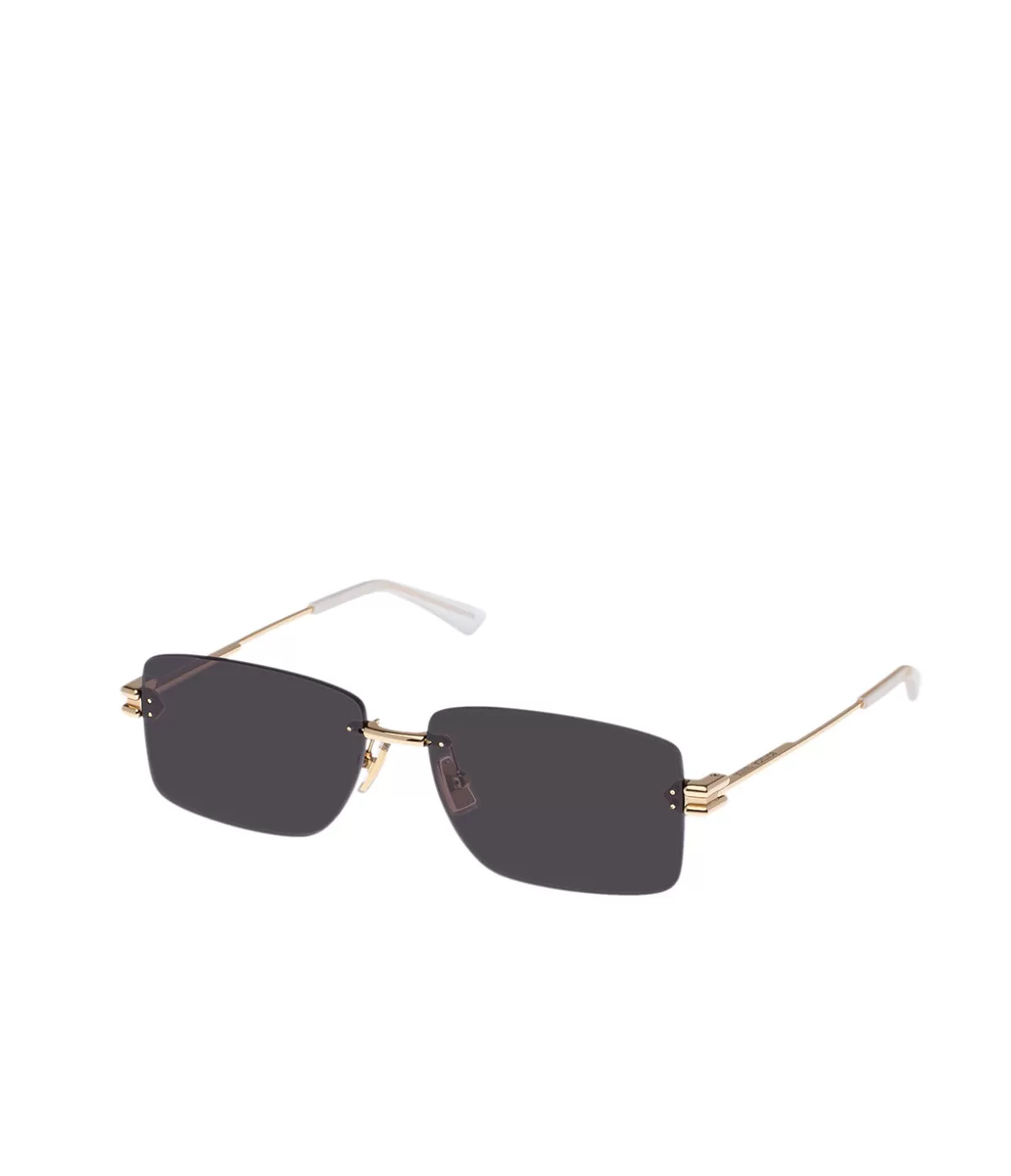 Bottega Veneta Rectangular Metal Frame Sunglasses in Gold Hot