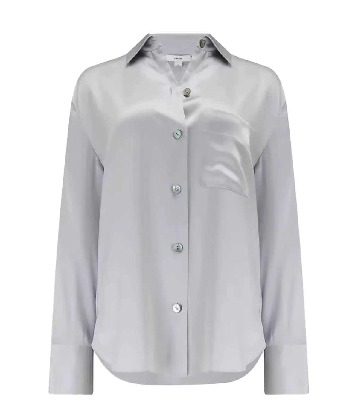 Vince Relaxed Long Sleeve Blouse in Silverstone Best Sale