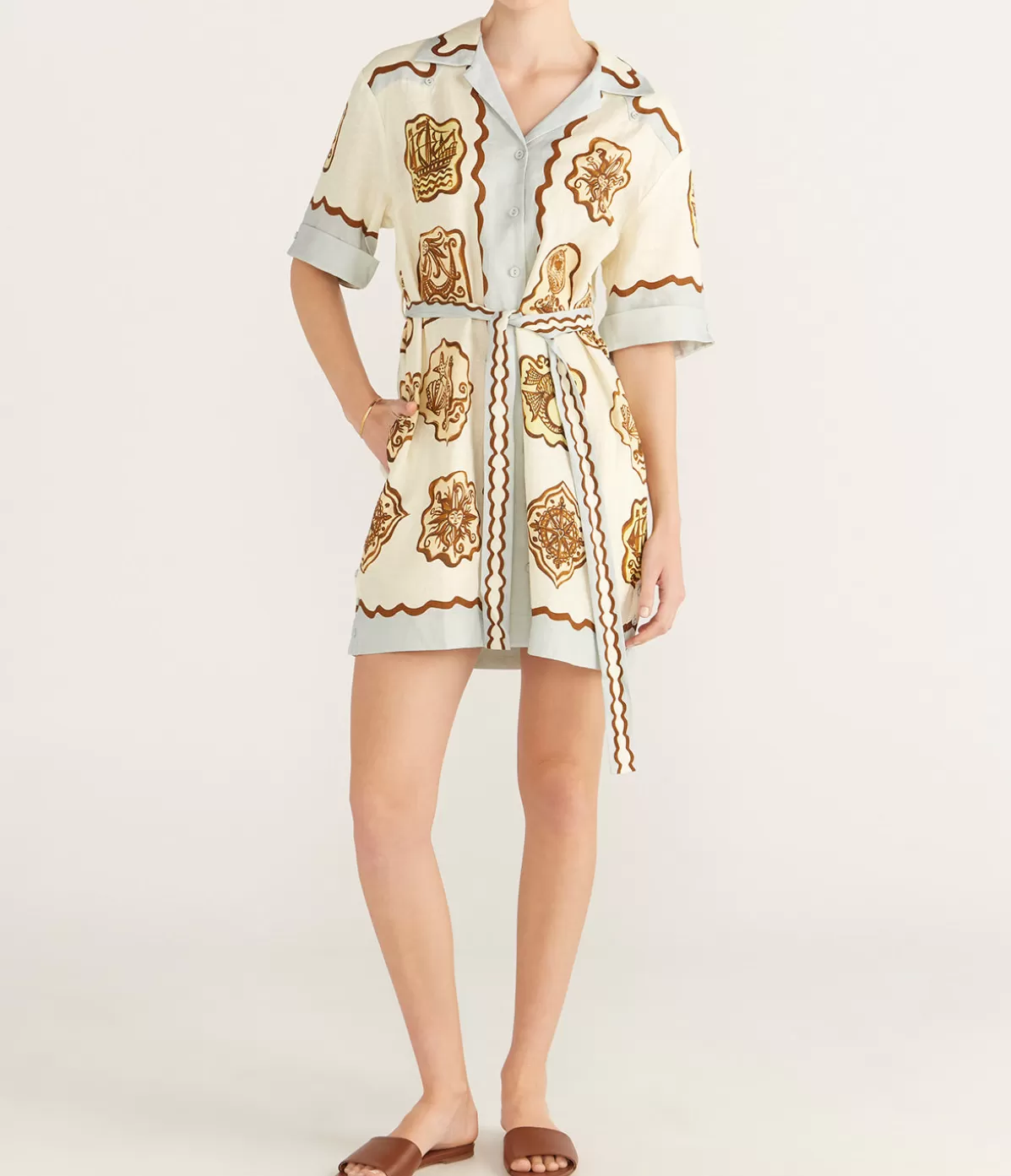 Alemais Relic Mini Dress in Cream Best Sale