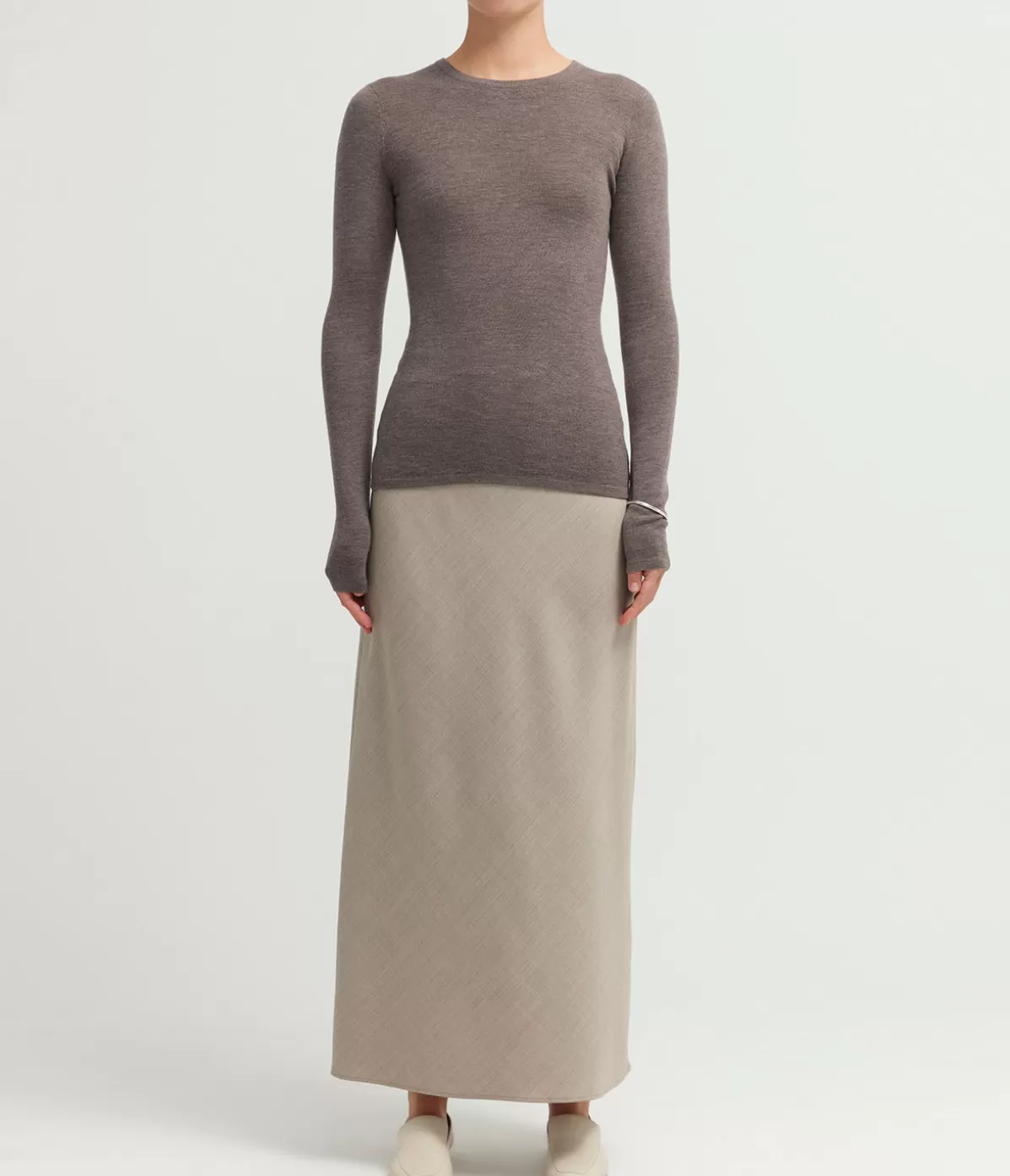 A.Emery Riva Bias Skirt in Almond Discount