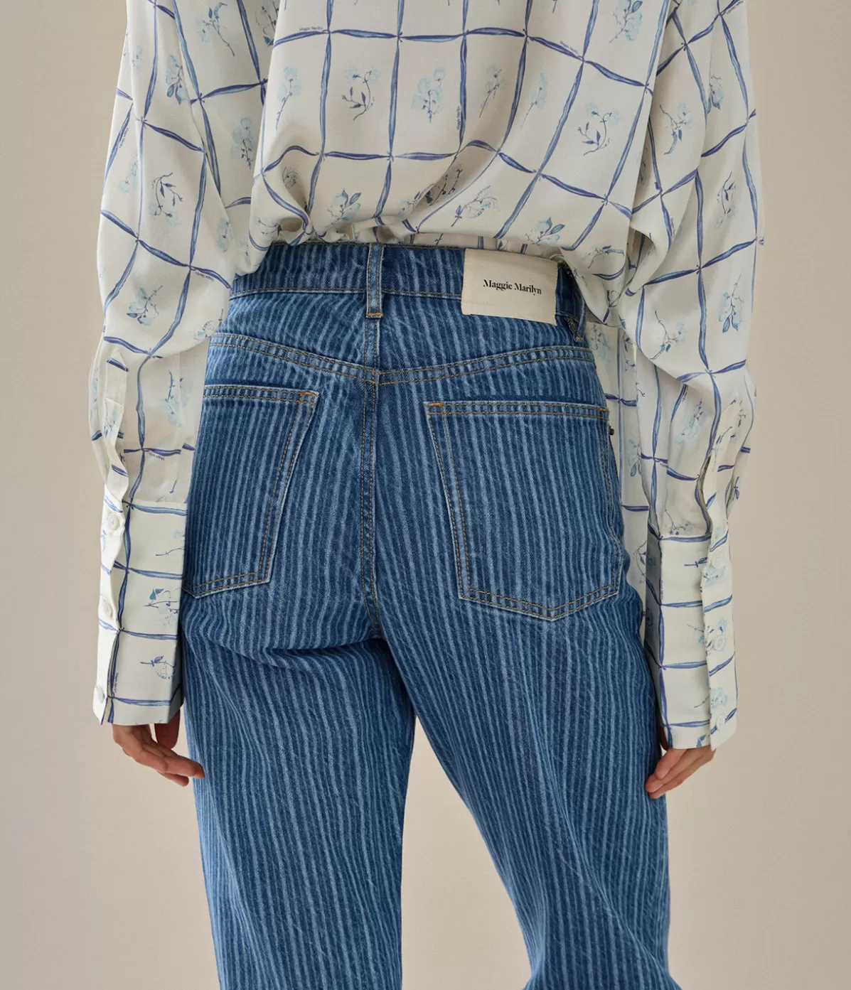 Maggie Marilyn River Jean in Pin Stripe Clearance