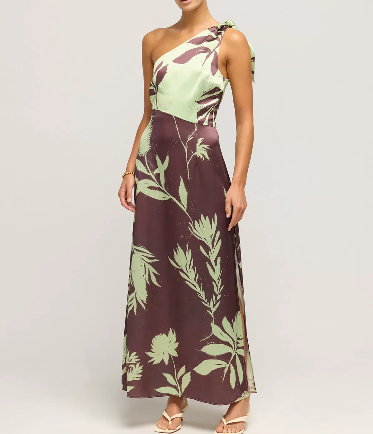 Roame Riviera One Shoulder Maxi Dress in Australiana Floral Discount