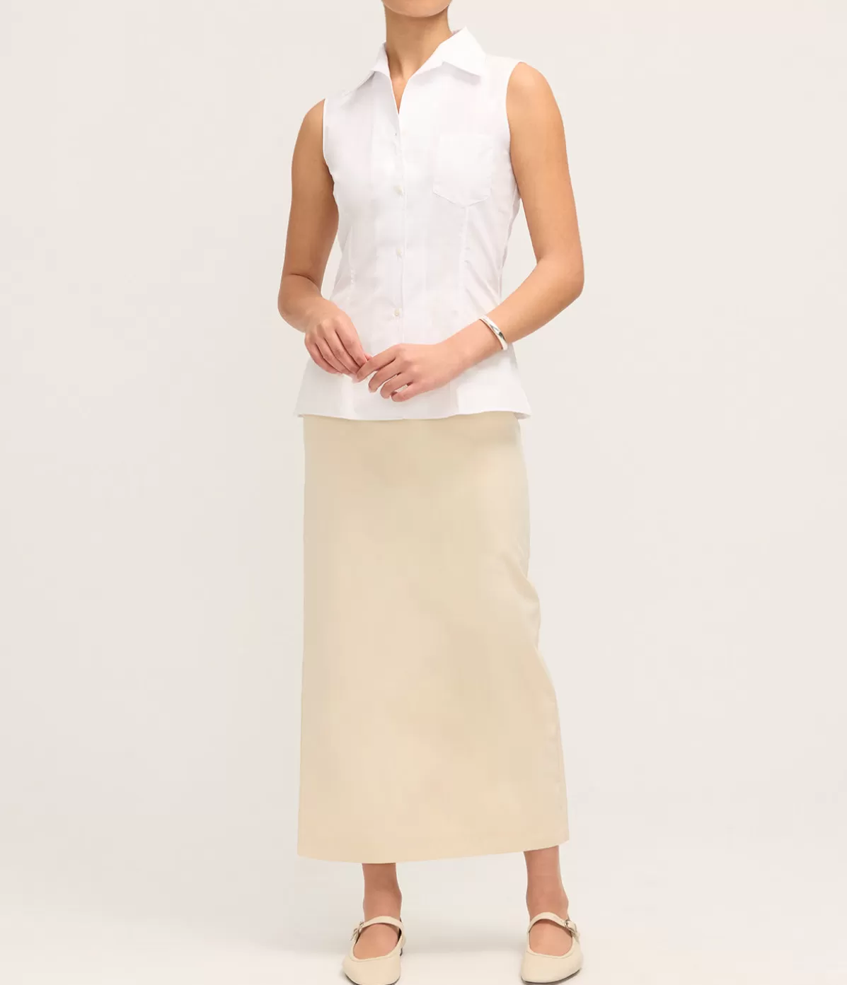 Flore Flore Rosie Sleeveless Shirt in White Flash Sale