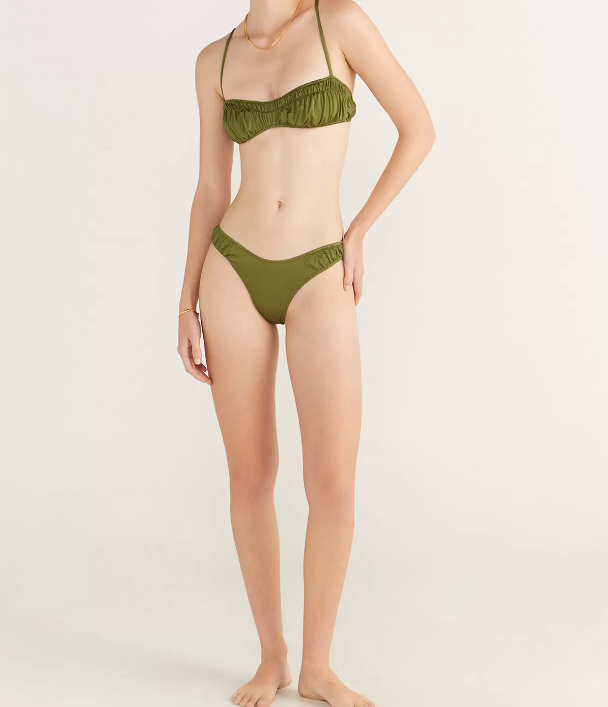 Peony Ruched Curve Pant in Olivine Best Sale