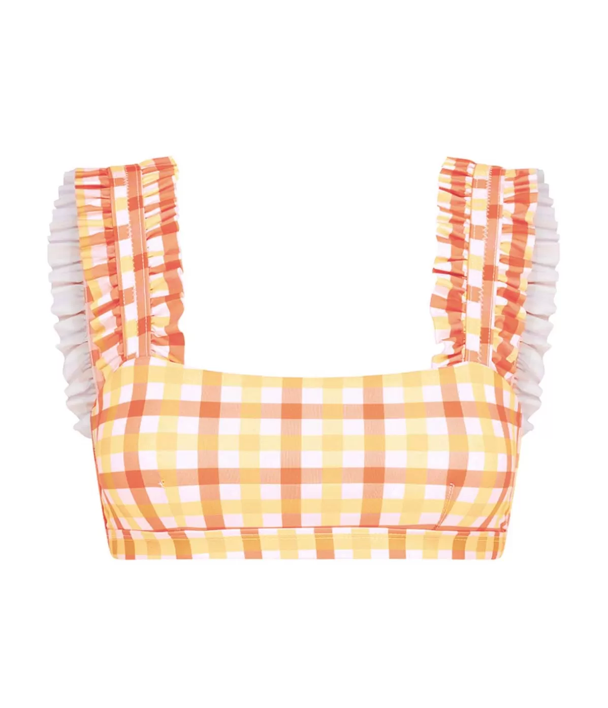 Ephemera Ruffle Bra in Pineapple Gingham Flash Sale