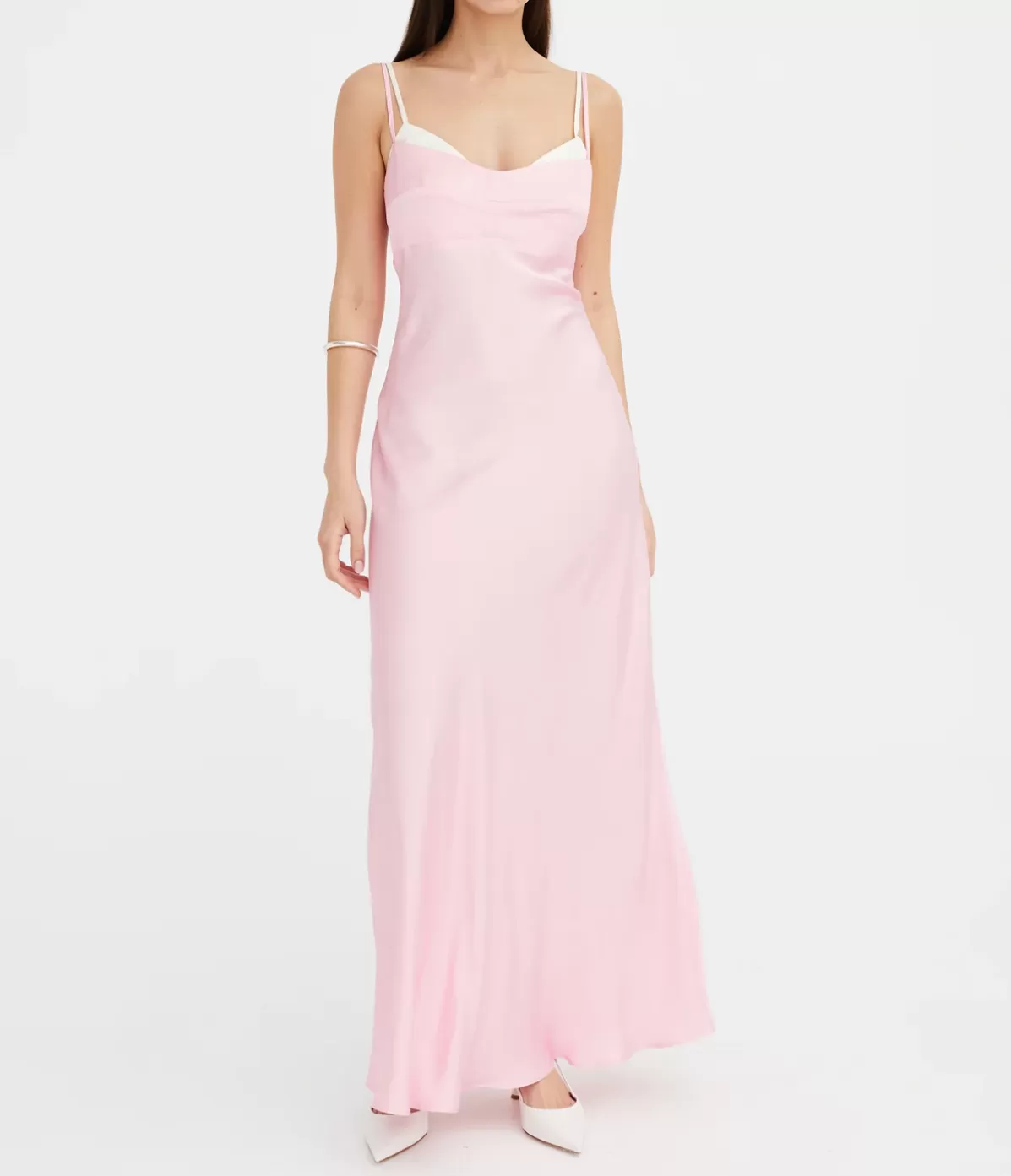 Jillian Boustred Sadie Two Tone Slip Dress in Peony New