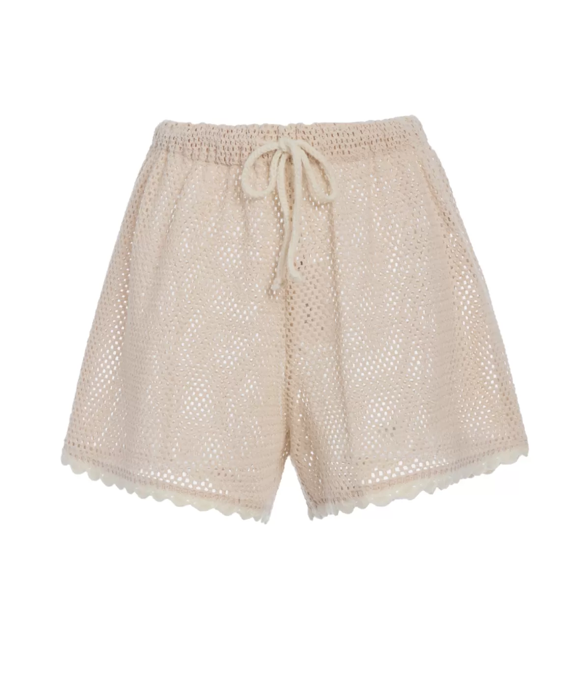 Sea NY Sally Crochet Short in Tan Fashion